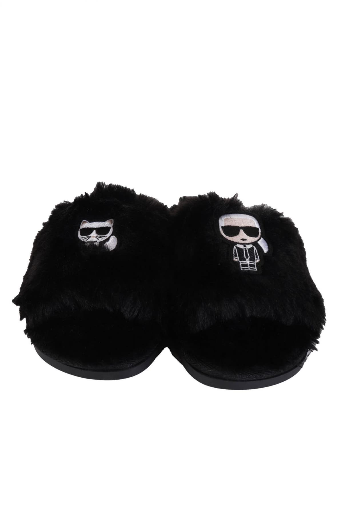 KARL LAGERFELD ΠΑΠΟΥΤΣΙΑ ΠΑΝΤΟΦΛΕΣ SALOTTO II IKONIC TWIN SLIP ΜΑΥΡΟ