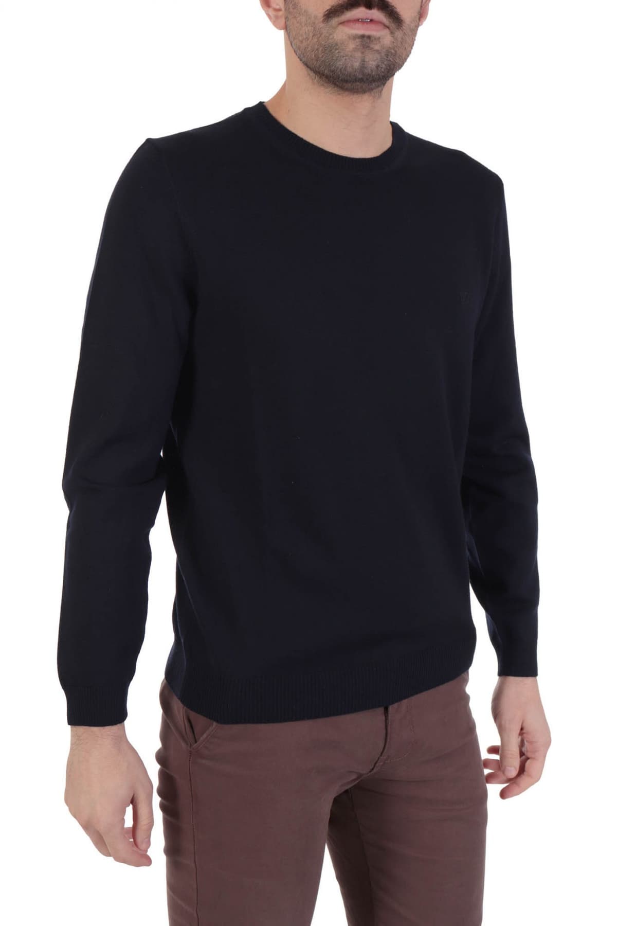 BOSS ΠΛΕΚΤΟ ΛΑΙΜΟΚΟΨΗ BAGRITTE REGULAR FIT ΜΠΛΕ