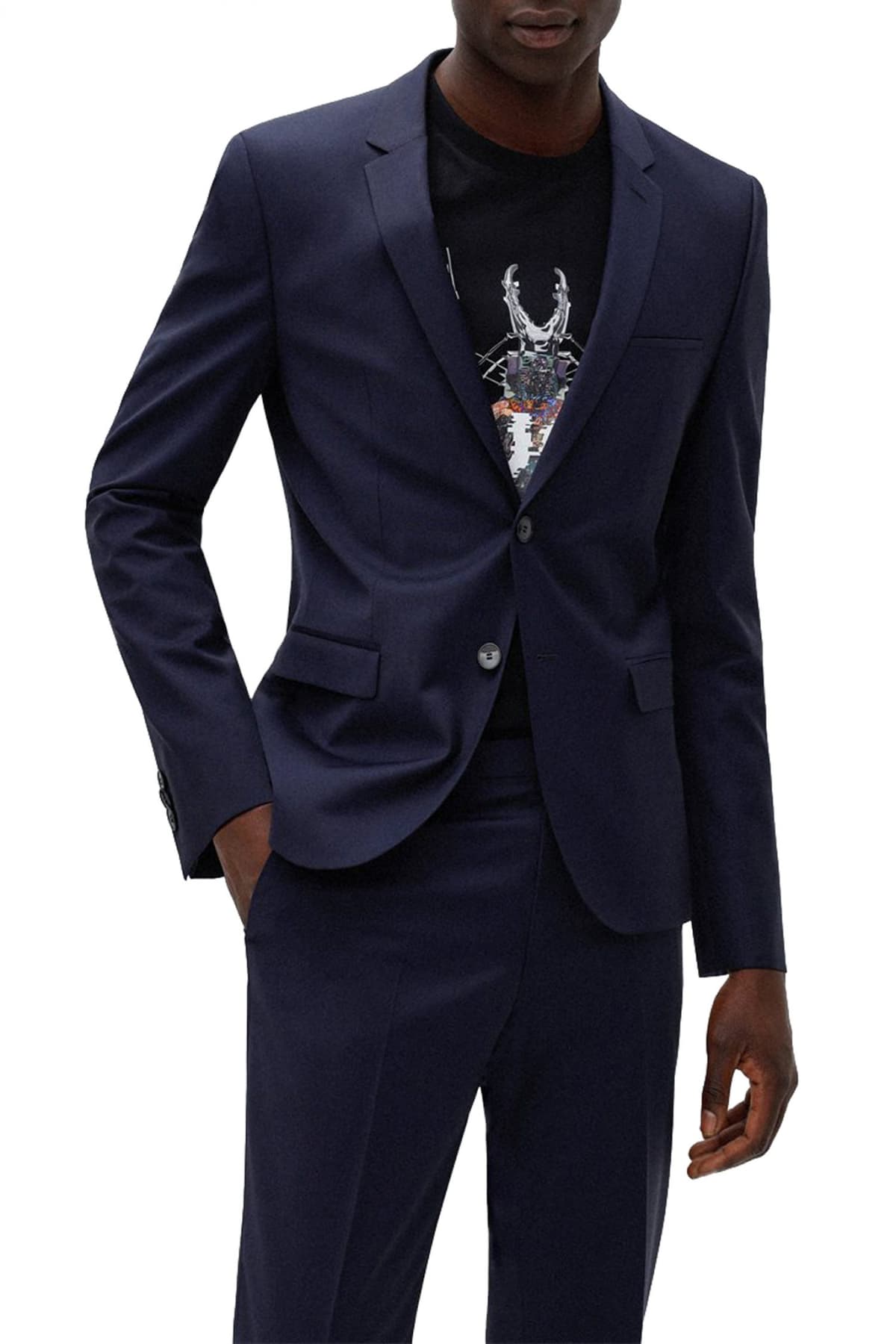 HUGO PERFORMANCE ΚΟΣΤΟΥΜΙ EXTRA SLIM FIT SUPER FLEX ART/HESTEN212X ΜΠΛΕ