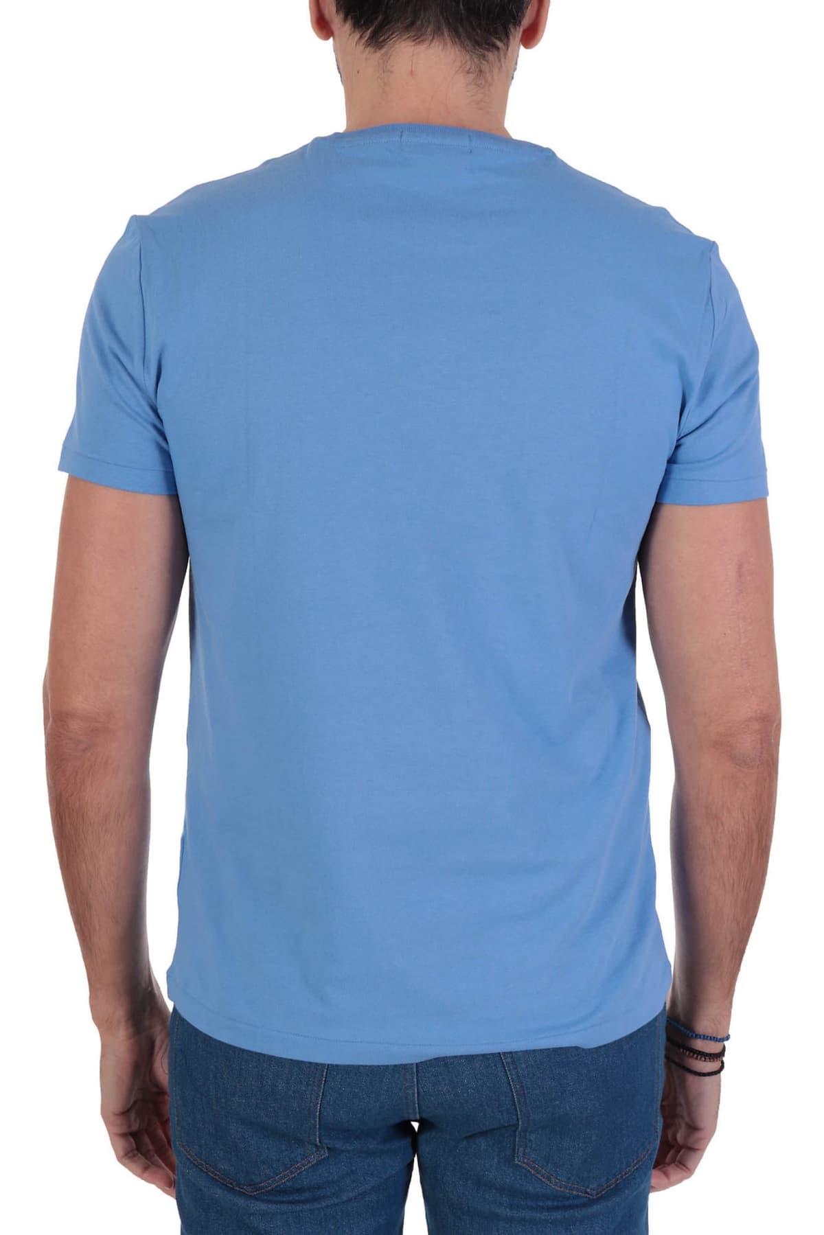 RALPH LAUREN T-SHIRT LOGO CUSTOM SLIM FIT ΣΙΕΛ