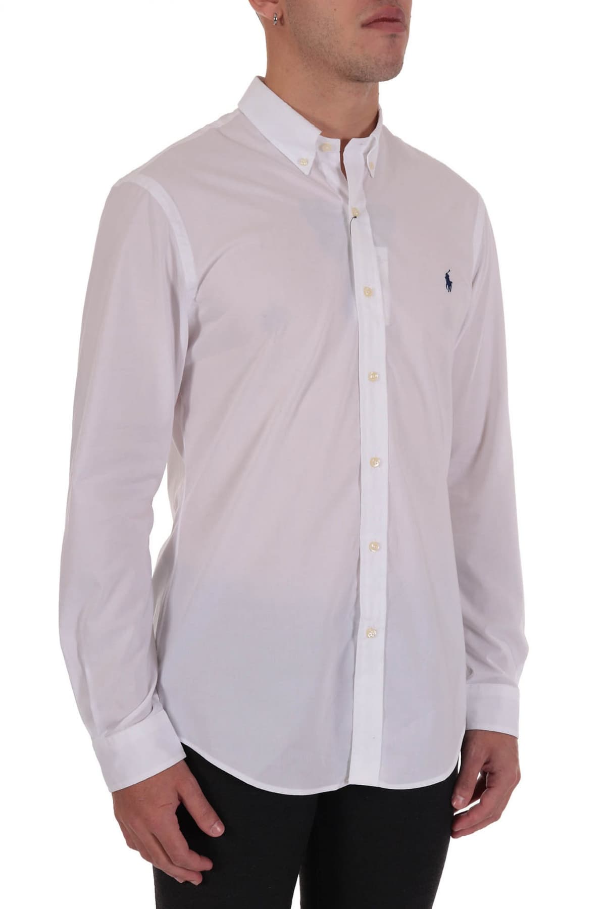 RALPH LAUREN ΠΟΥΚΑΜΙΣΟ BUTTON DOWN CUSTOM FIT STRETCH ΛΕΥΚΟ