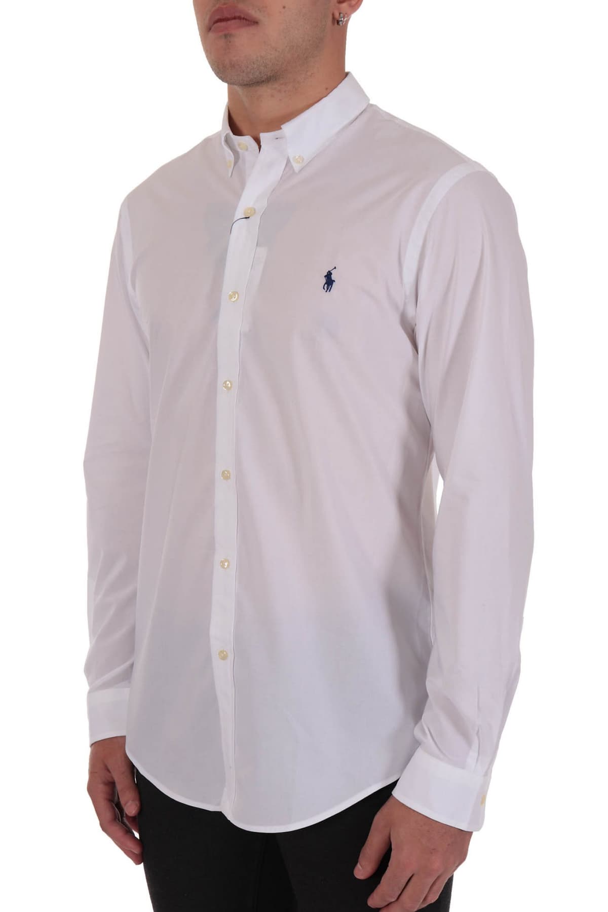 RALPH LAUREN ΠΟΥΚΑΜΙΣΟ BUTTON DOWN CUSTOM FIT STRETCH ΛΕΥΚΟ