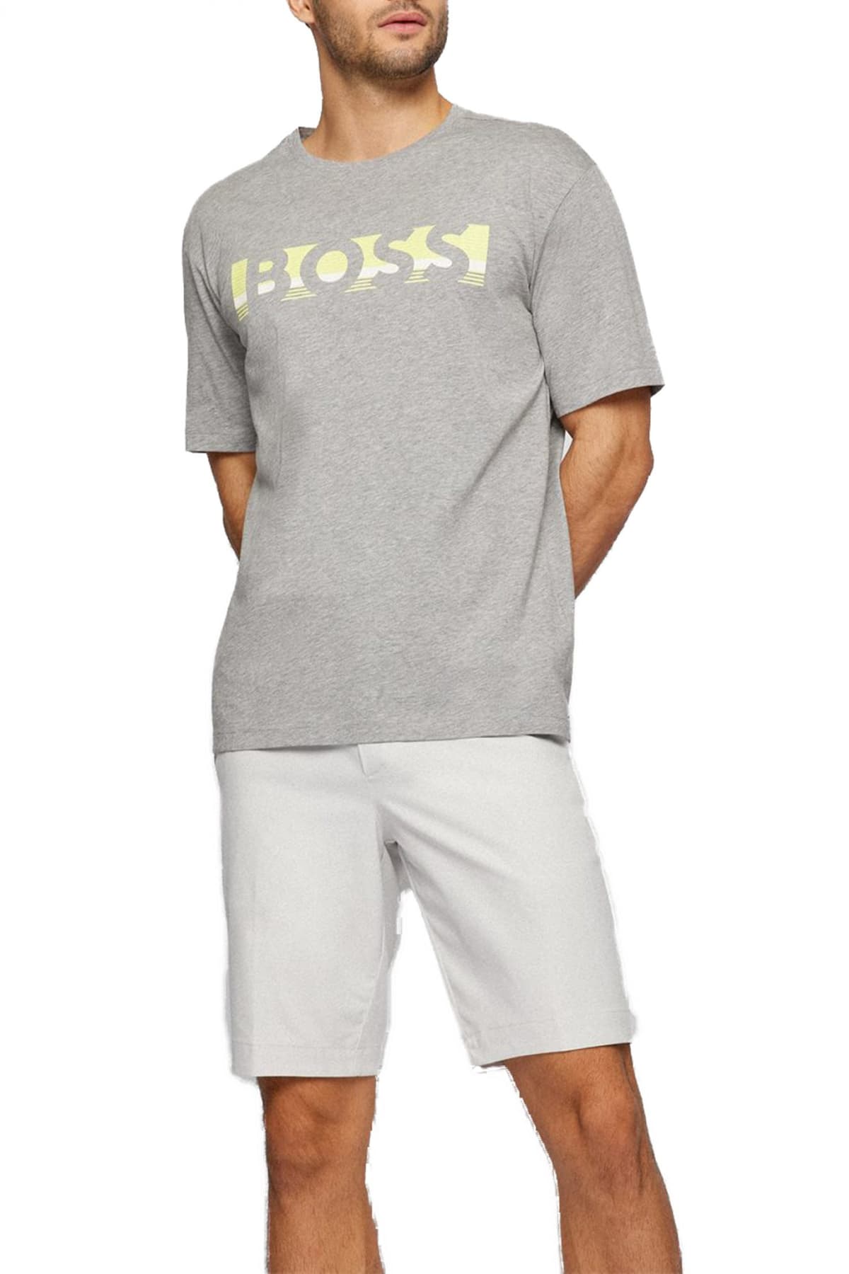 BOSS ATHLEISURE T-SHIRT TEE 1 ΓΚΡΙ