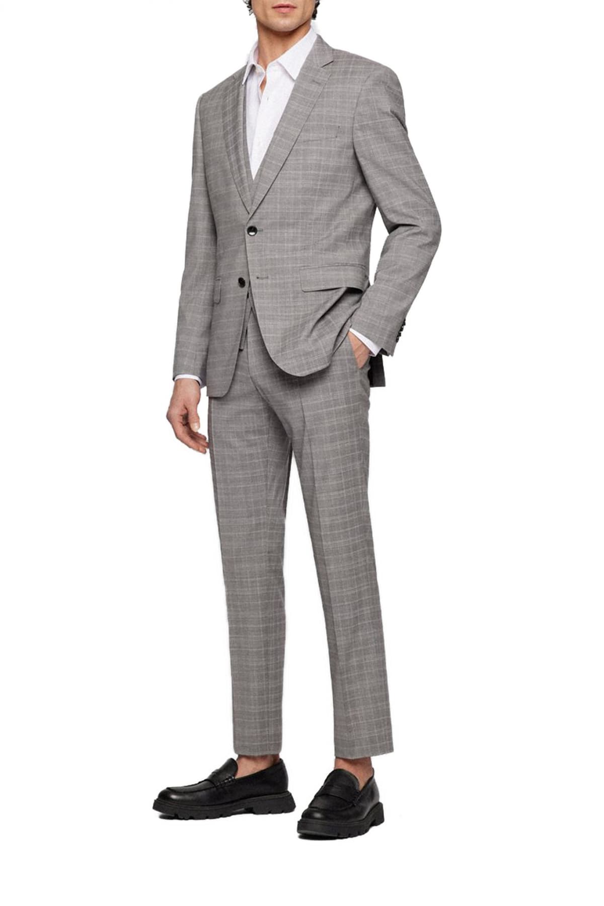 BOSS ΚΟΣΤΟΥΜΙ ΚΑΡΩ ΜΕ ΓΙΛΕΚΟ SLIM FIT H-HUGE-3PCS-222 ΓΚΡΙ