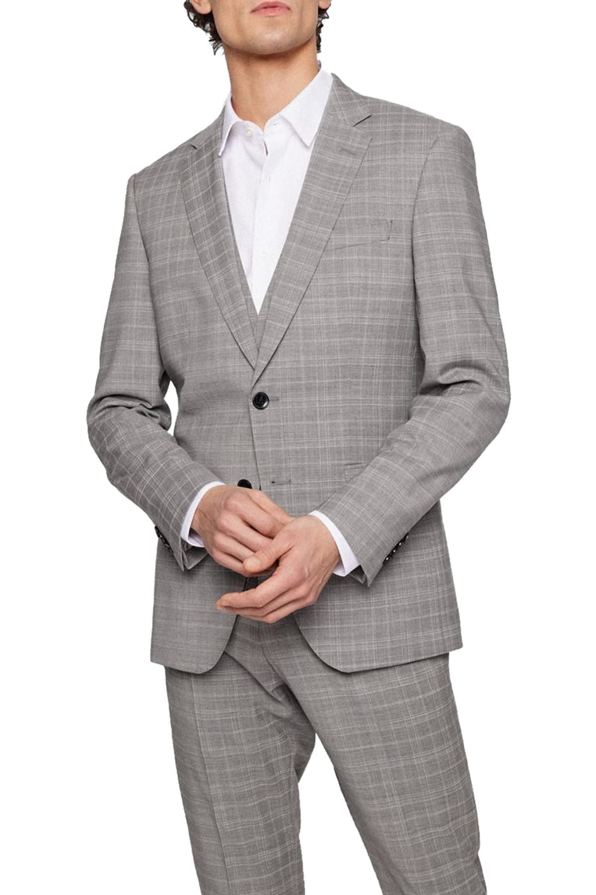 BOSS ΚΟΣΤΟΥΜΙ ΚΑΡΩ ΜΕ ΓΙΛΕΚΟ SLIM FIT H-HUGE-3PCS-222 ΓΚΡΙ