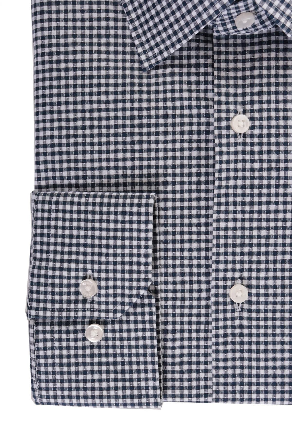 BOSS ΠΟΥΚΑΜΙΣΟ REGULAR FIT STRETCH ΚΑΡΩ H-JOE-KENT-C1-214 ΜΠΛΕ