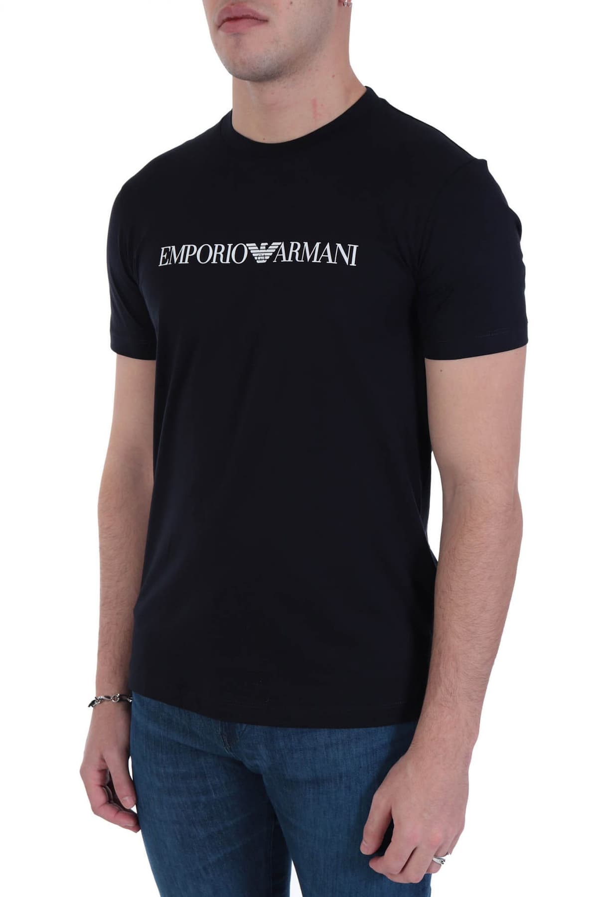 EMPORIO ARMANI T-SHIRT LOGO ΜΠΛΕ
