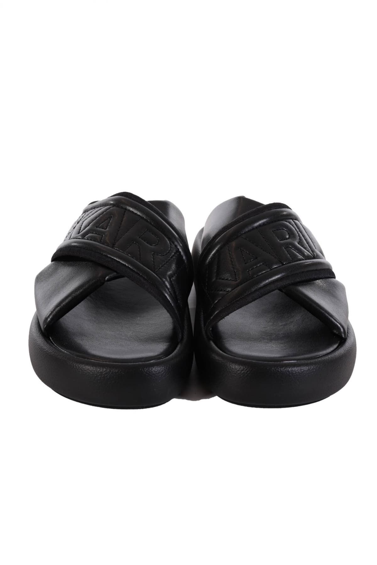 KARL LAGERFELD ΠΑΠΟΥΤΣΙΑ ΠΑΝΤΟΦΛΕΣ LAGUNA PUFFA STRAP SLIDE ΜΑΥΡΟ