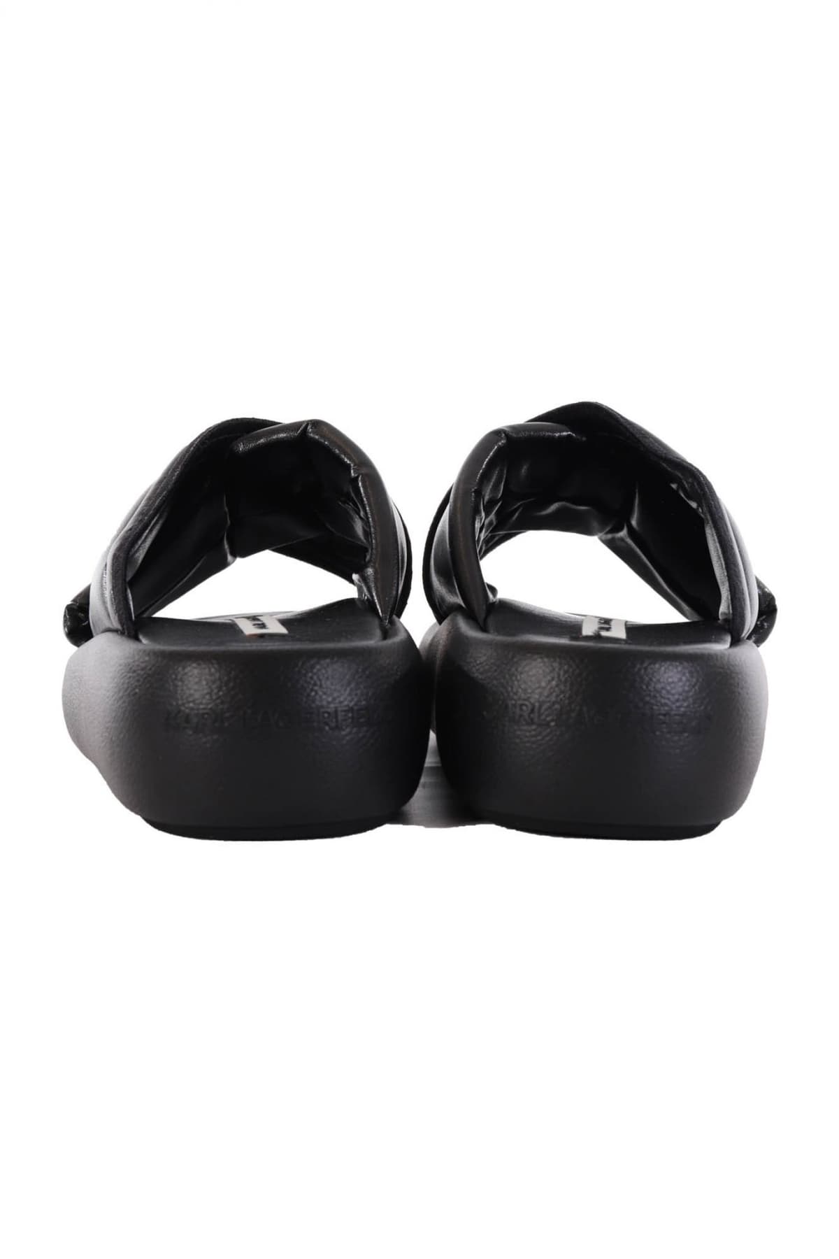 KARL LAGERFELD ΠΑΠΟΥΤΣΙΑ ΠΑΝΤΟΦΛΕΣ LAGUNA PUFFA STRAP SLIDE ΜΑΥΡΟ