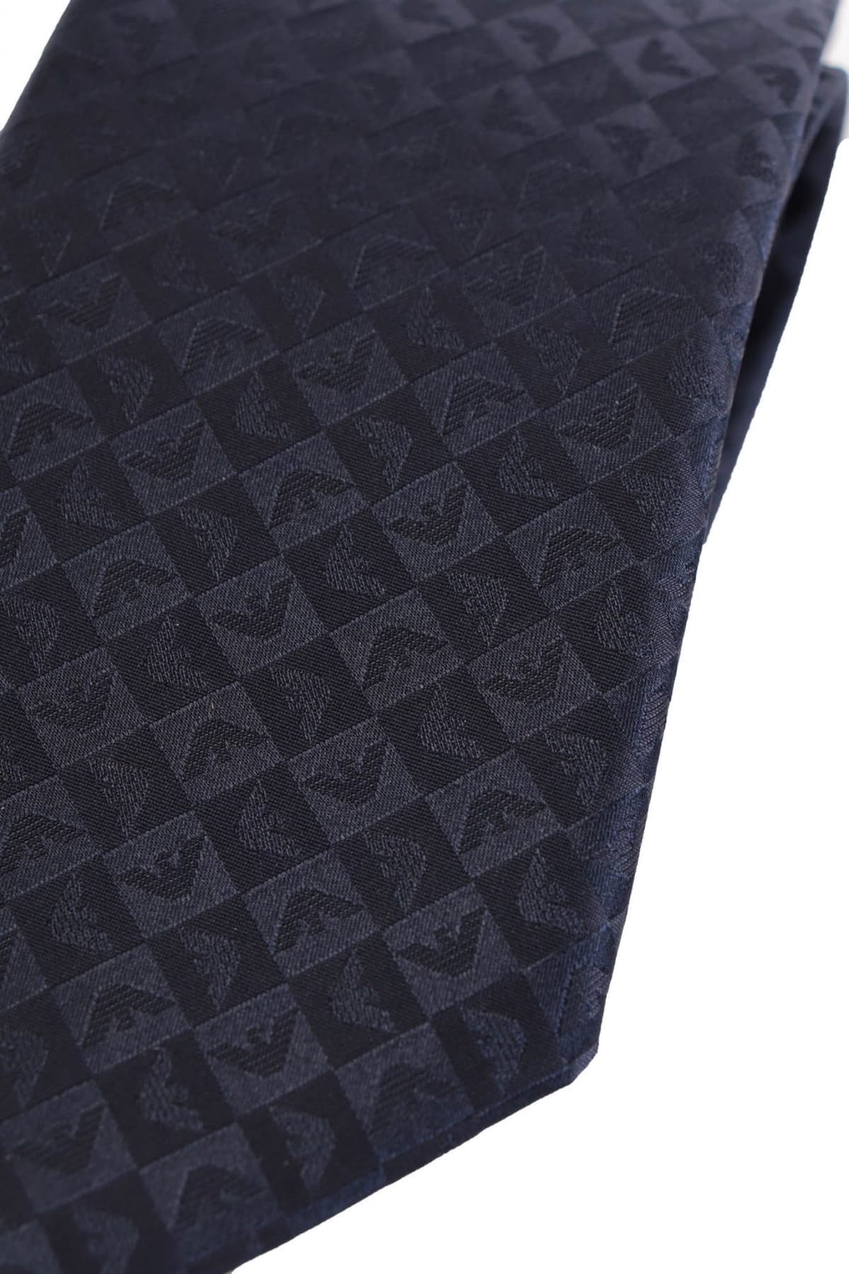 EMPORIO ARMANI ΓΡΑΒΑΤΑ ALL OVER PRINT LOGO ΜΠΛΕ