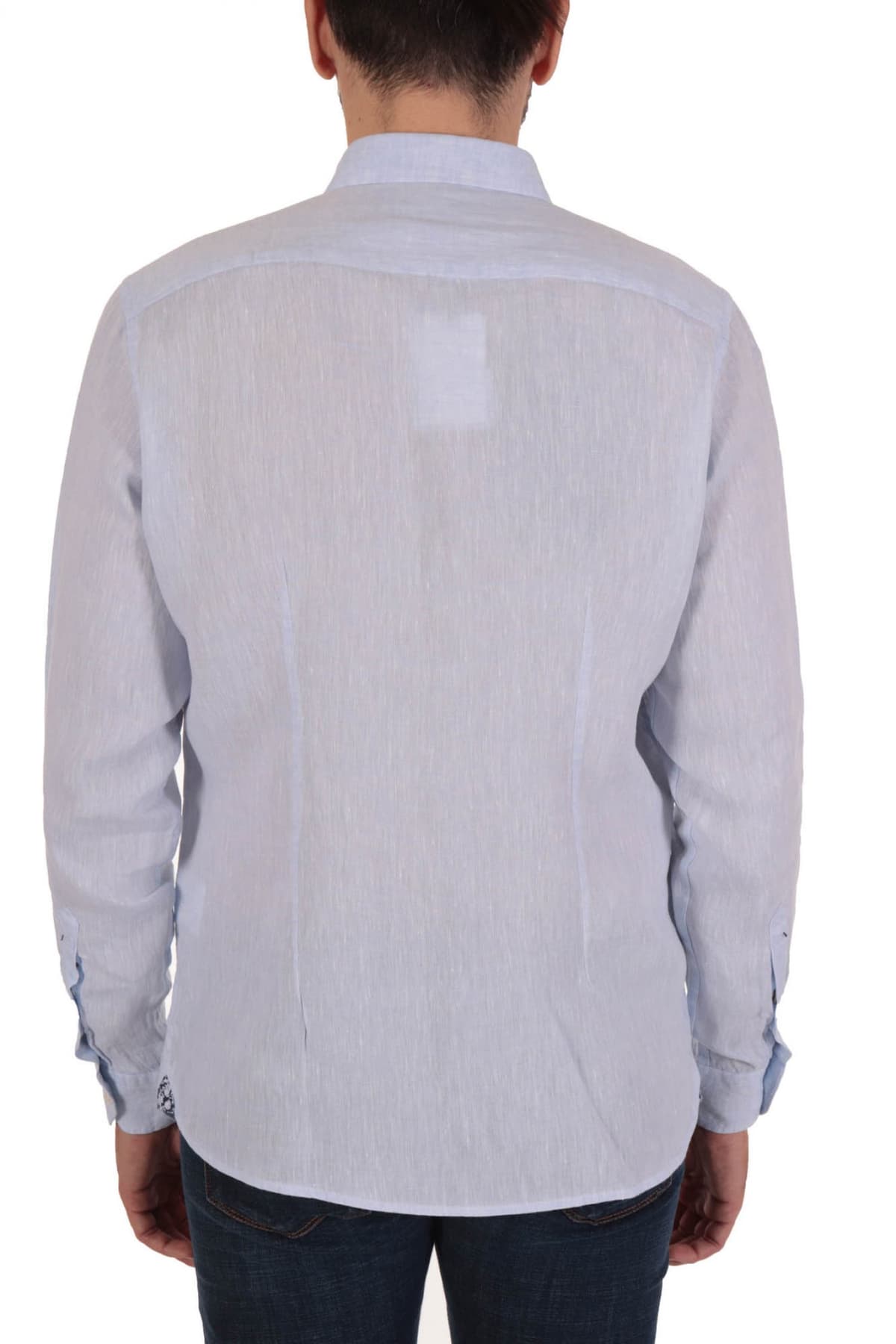 U.S. POLO ASSN ΠΟΥΚΑΜΙΣΟ ΛΙΝΟ SLIM FIT ΣΙΕΛ