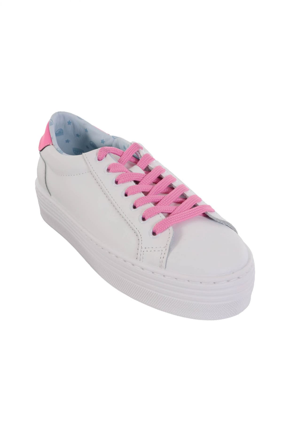 CHIARA FERRAGNI ΠΑΠΟΥΤΣΙΑ SNEAKERS STAR-PATCH LACE-UP ΛΕΥΚΟ/ΡΟΖ