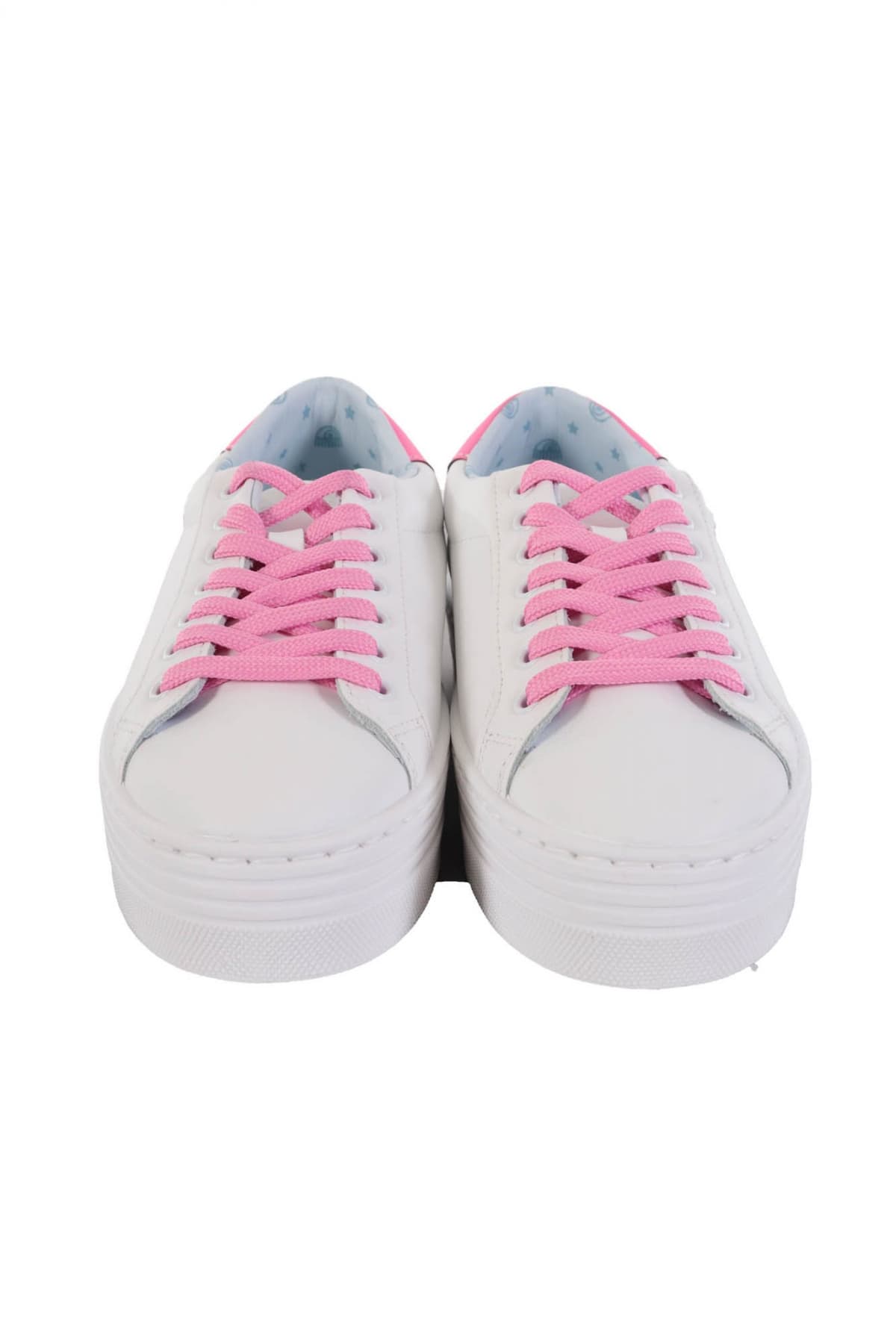 CHIARA FERRAGNI ΠΑΠΟΥΤΣΙΑ SNEAKERS STAR-PATCH LACE-UP ΛΕΥΚΟ/ΡΟΖ