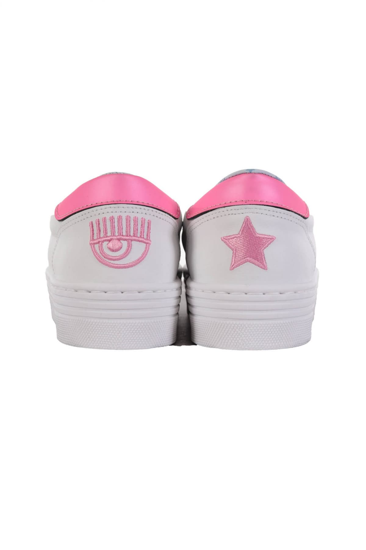 CHIARA FERRAGNI ΠΑΠΟΥΤΣΙΑ SNEAKERS STAR-PATCH LACE-UP ΛΕΥΚΟ/ΡΟΖ