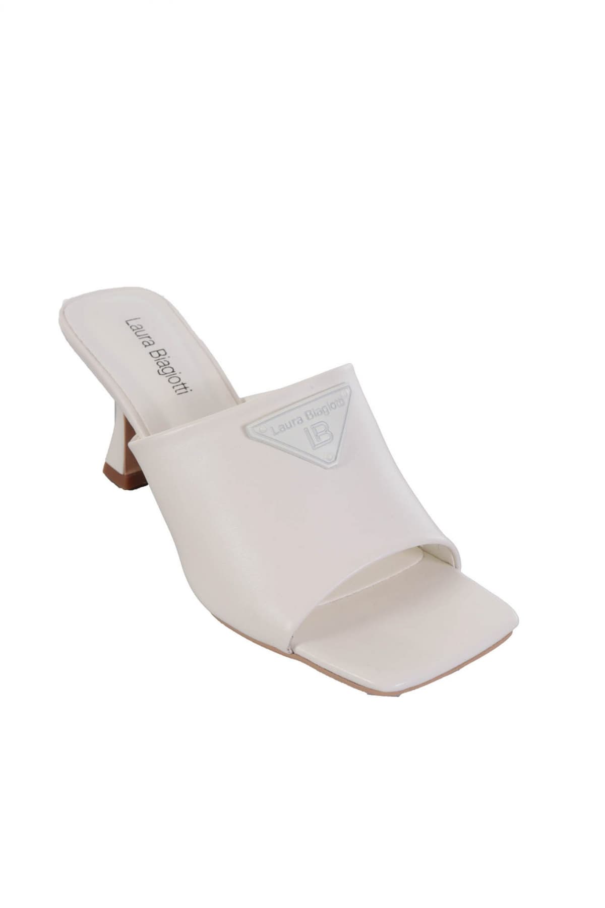 LAURA BIAGIOTTI ΠΑΠΟΥΤΣΙΑ MULES ΜΕ ΑΓΚΡΑΦΑ ΛΕΥΚΟ