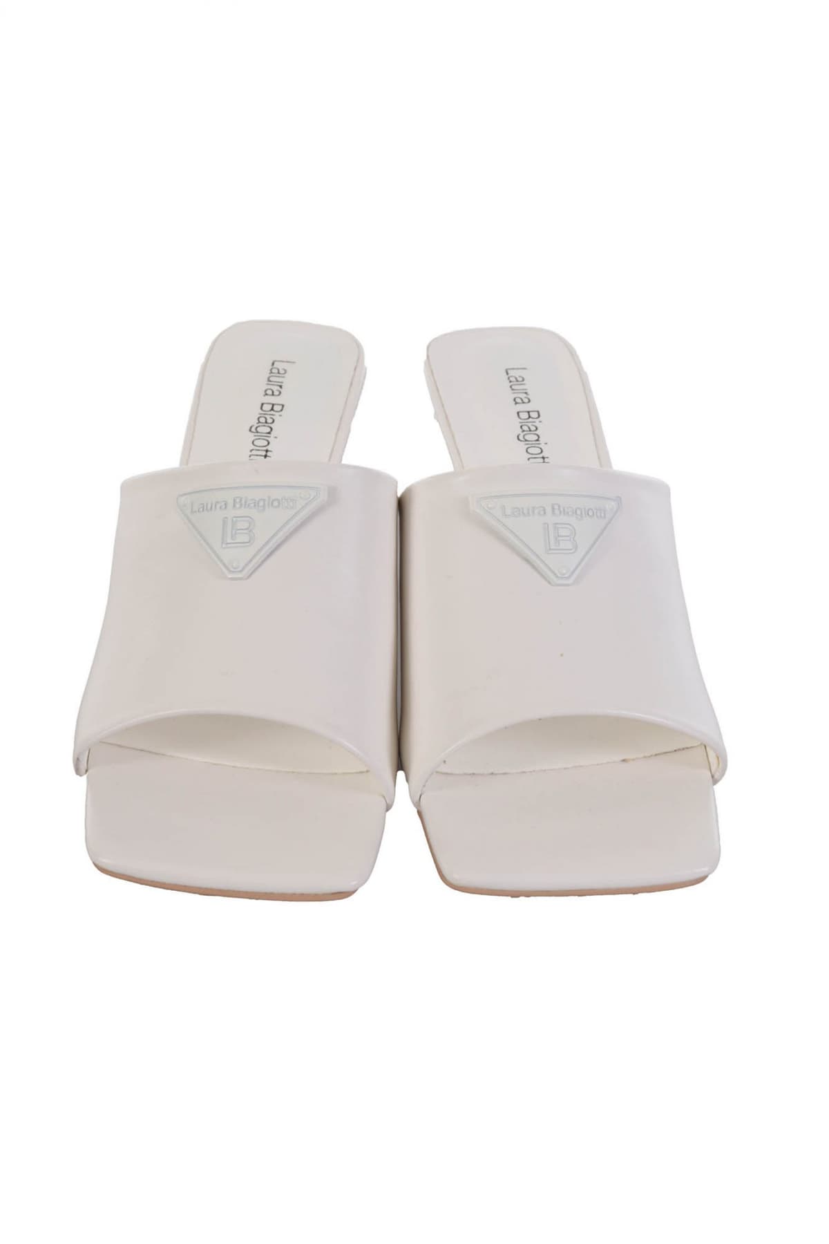 LAURA BIAGIOTTI ΠΑΠΟΥΤΣΙΑ MULES ΜΕ ΑΓΚΡΑΦΑ ΛΕΥΚΟ
