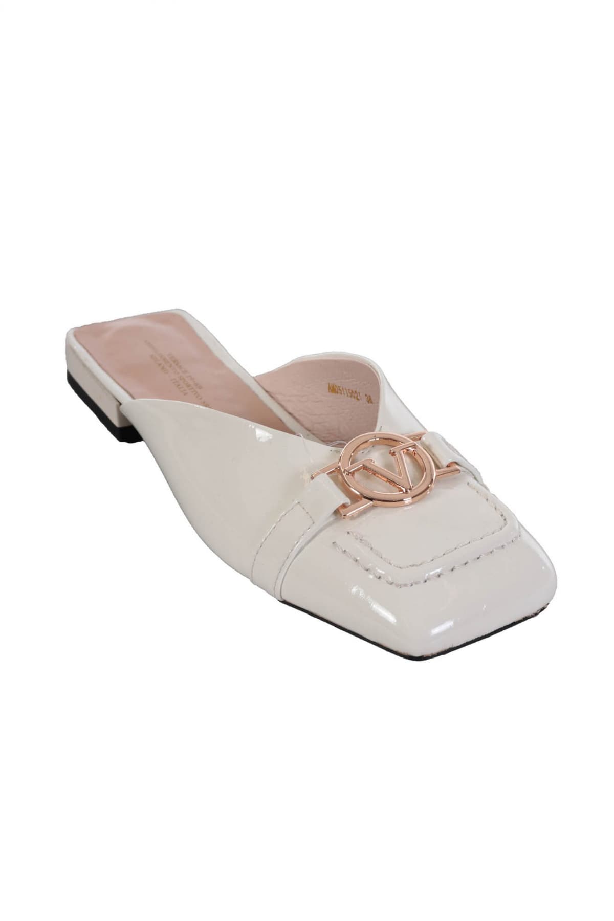 V 19.69 ΠΑΠΟΥΤΣΙΑ MULES ΜΕ ΑΓΚΡΑΦΑ ΛΕΥΚΟ