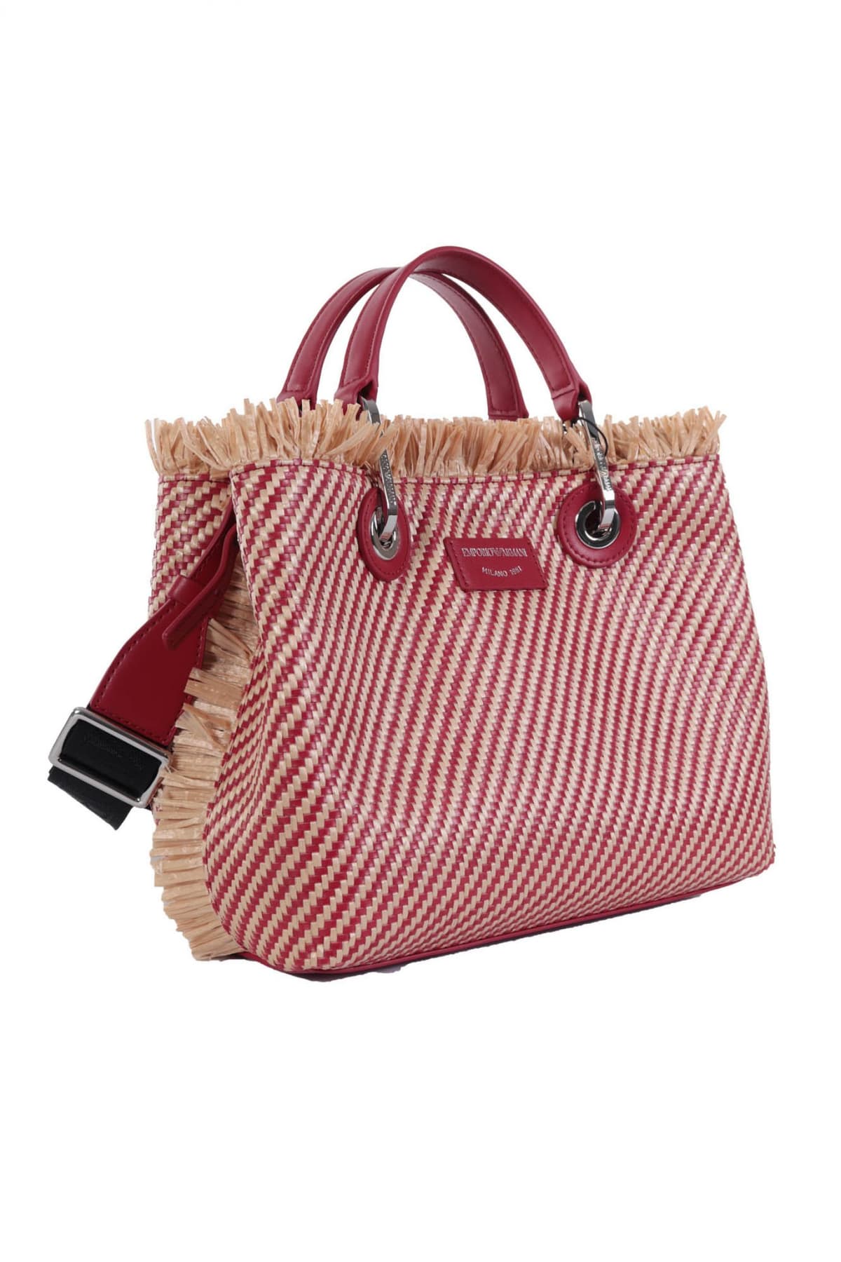 EMPORIO ARMANI ΤΣΑΝΤΑ SHOPPING BAG PVC/PLASTIC ΛΟΓΟΤΥΠΟ ΙΜΑΝΤΑΣ ΞΕΦΤΙΑ ΚΟΚΚΙΝΟ