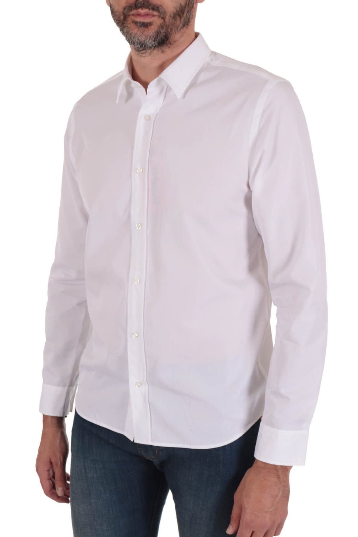 HUGO ΠΟΥΚΑΜΙΣΟ STRAIGHT FIT EMERO ΛΕΥΚΟ