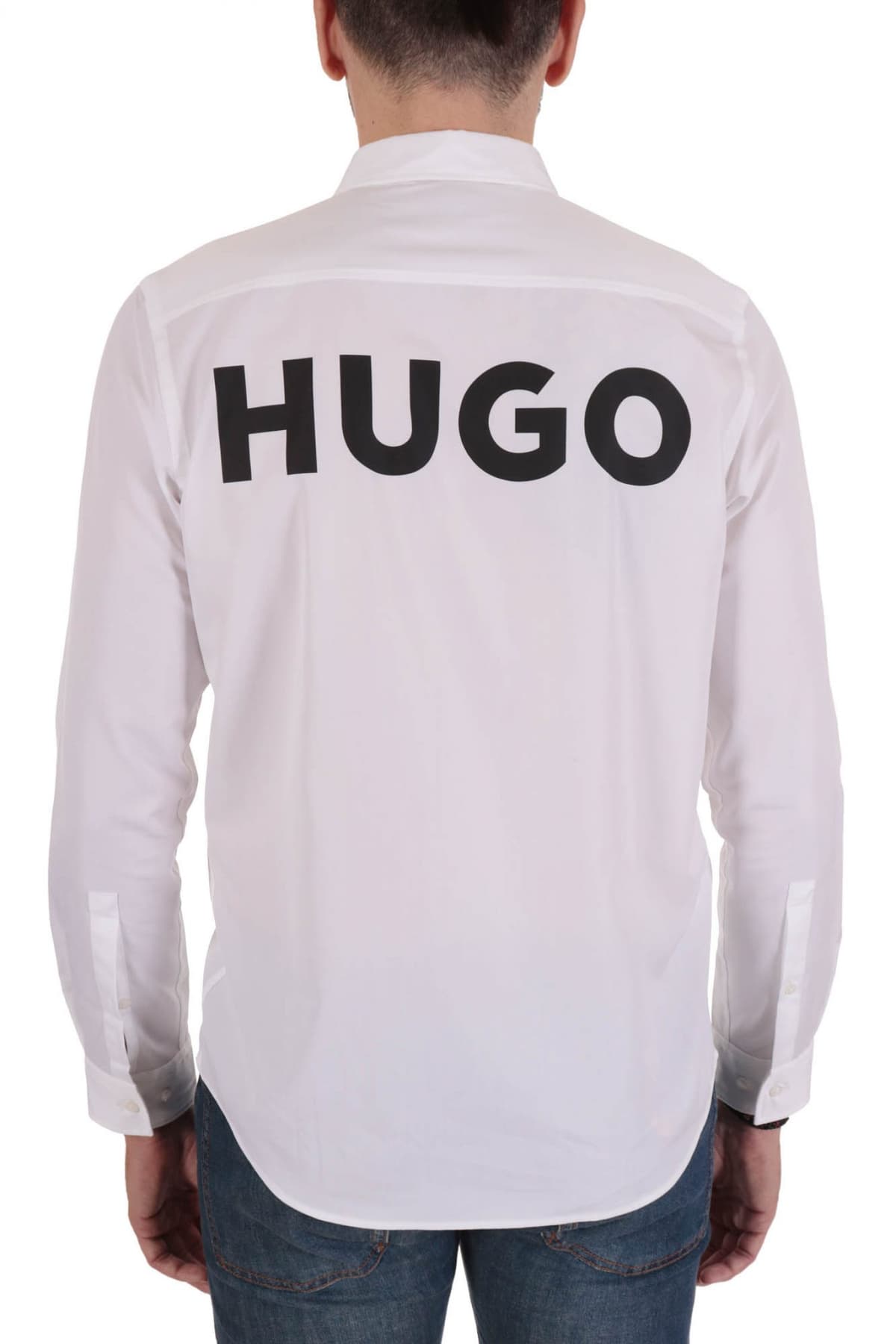 HUGO ΠΟΥΚΑΜΙΣΟ STRAIGHT FIT EMERO ΛΕΥΚΟ