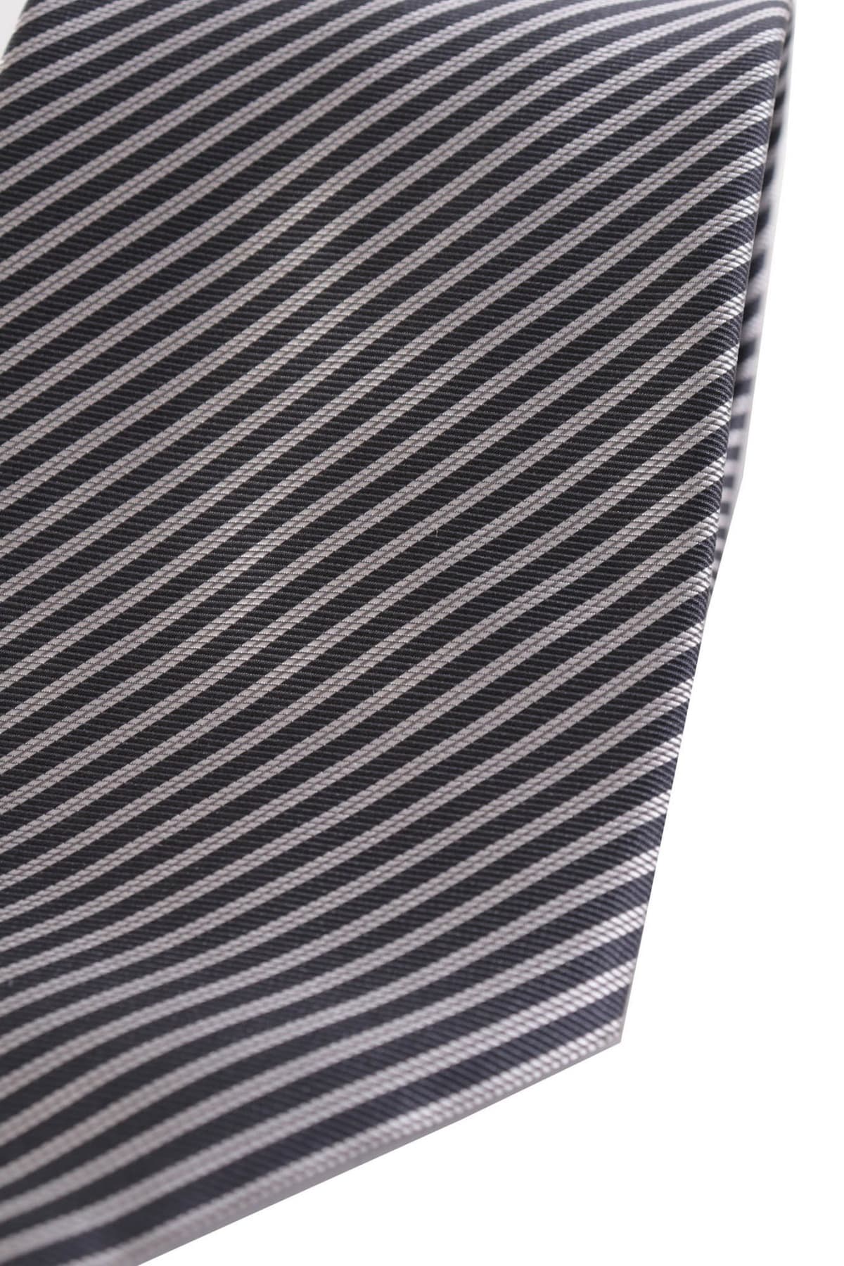 ARMANI COLLEZIONI ΓΡΑΒΑΤΑ 8.5CM ΡΙΓΕ ΣΚΟΥΡΟ ΓΚΡΙ