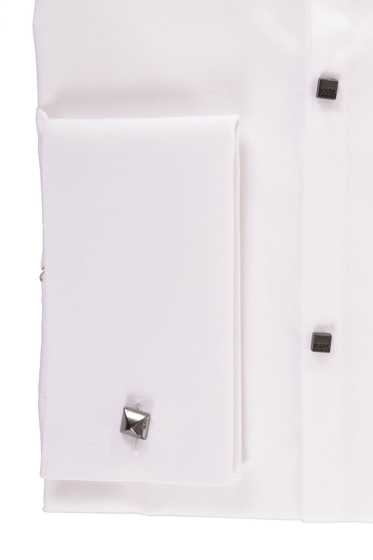 KARL LAGERFELD ΠΟΥΚΑΜΙΣΟ ΣΠΑΣΤΟΣ ΓΙΑΚΑΣ ΜΑΝΙΚΕΤΟΚΟΥΜΠΟ EASY CARE ΛΕΥΚΟ