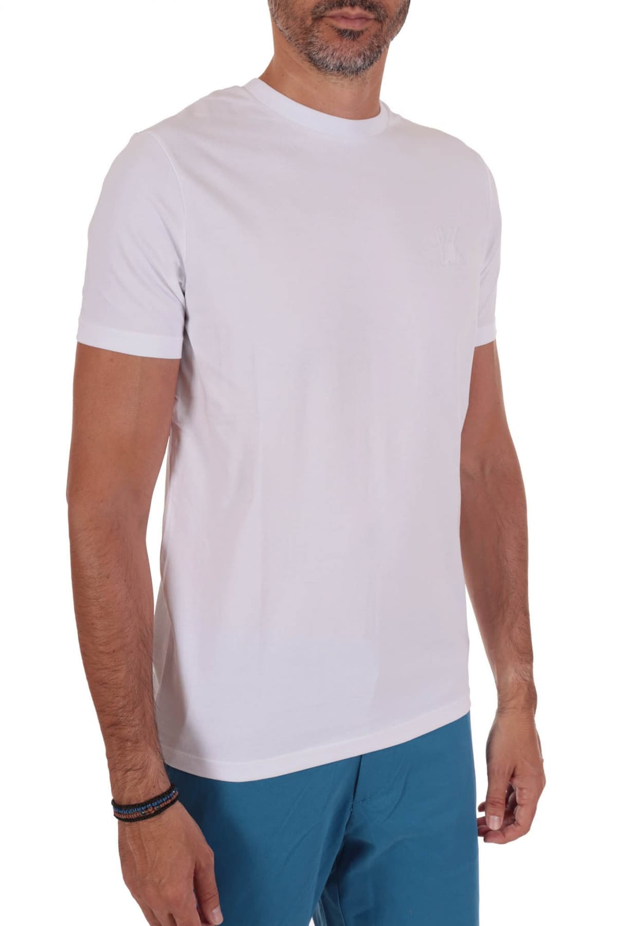 KARL LAGERFELD T-SHIRT CREW NECK LOGO ΛΕΥΚΟ