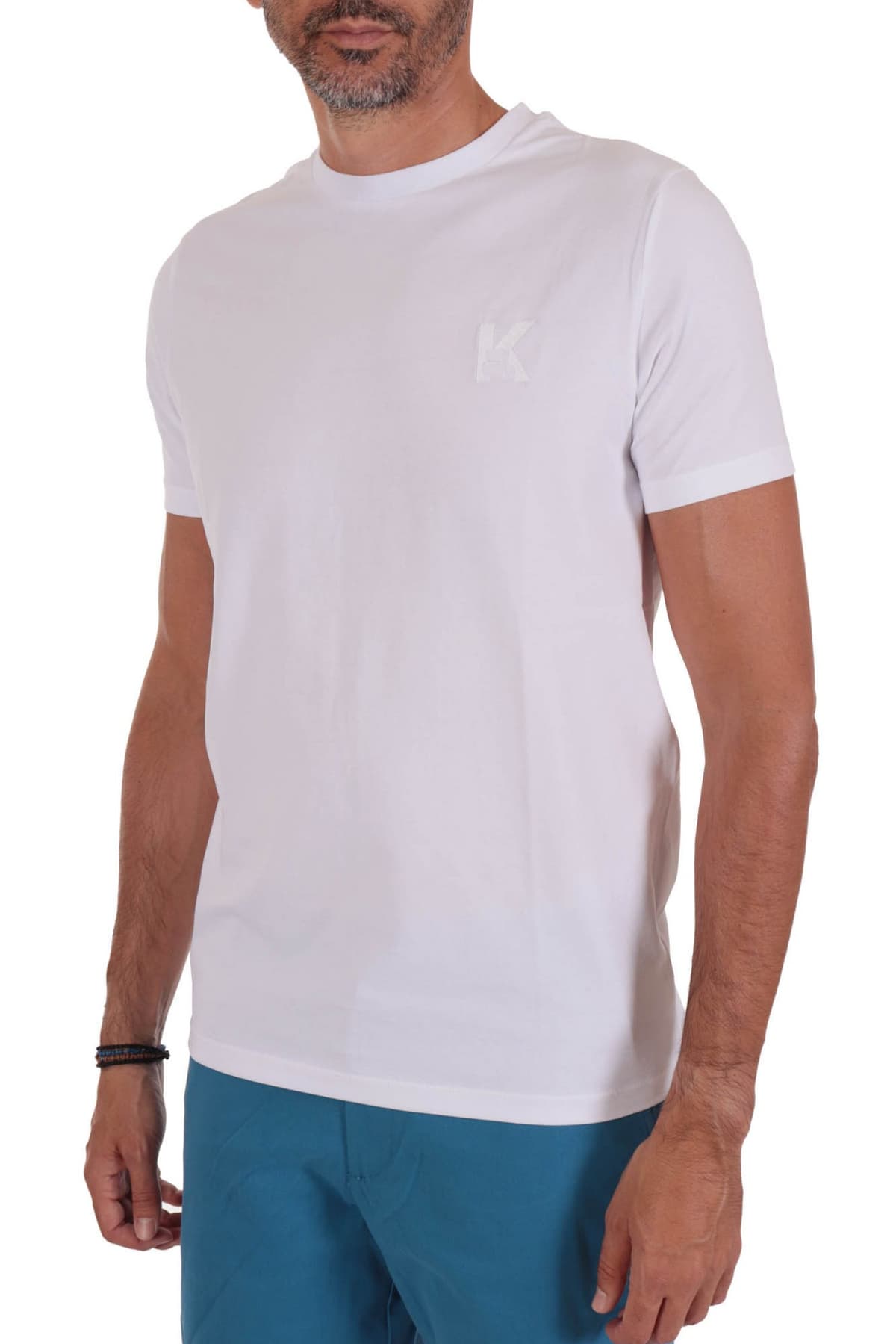 KARL LAGERFELD T-SHIRT CREW NECK LOGO ΛΕΥΚΟ