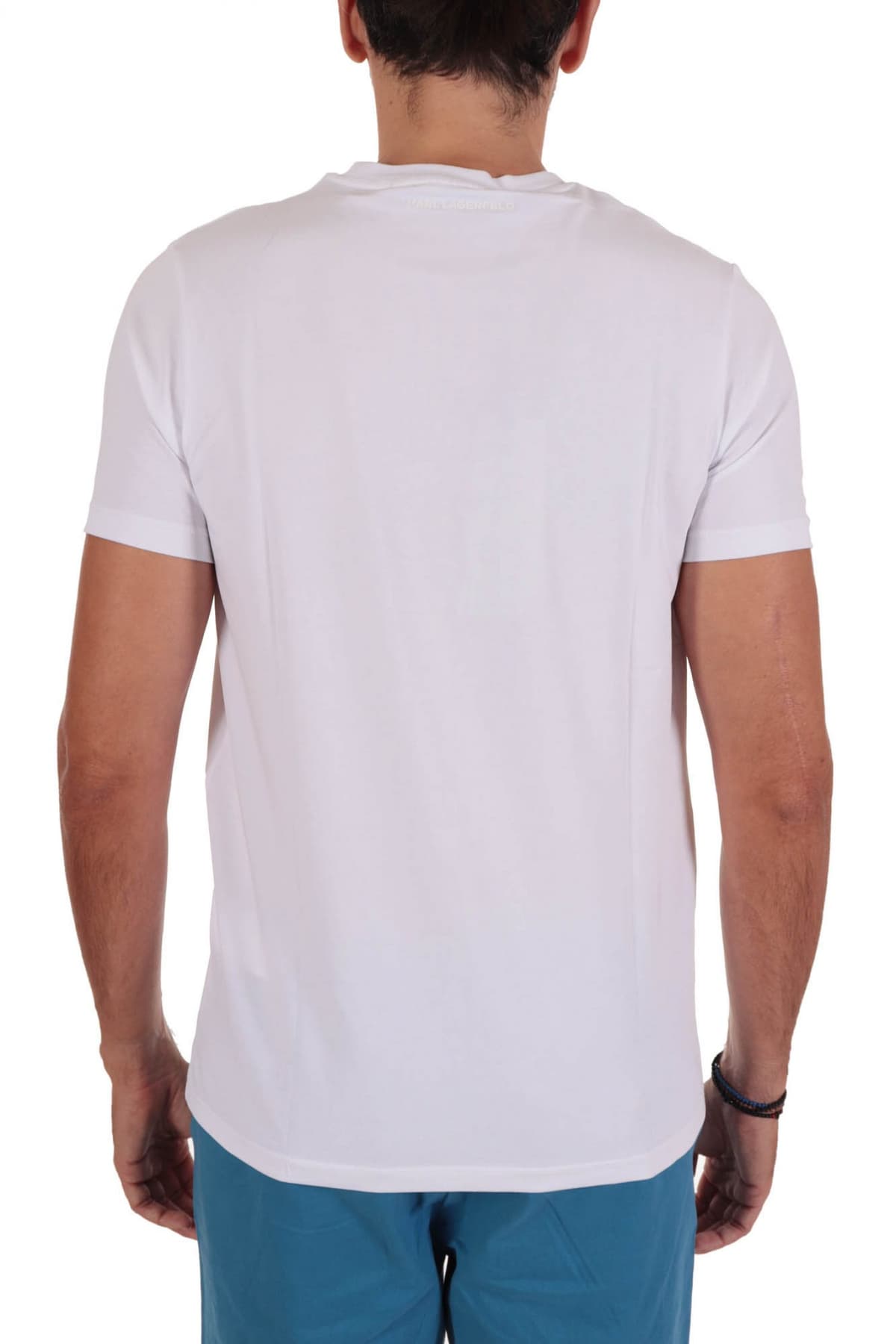 KARL LAGERFELD T-SHIRT CREW NECK LOGO ΛΕΥΚΟ