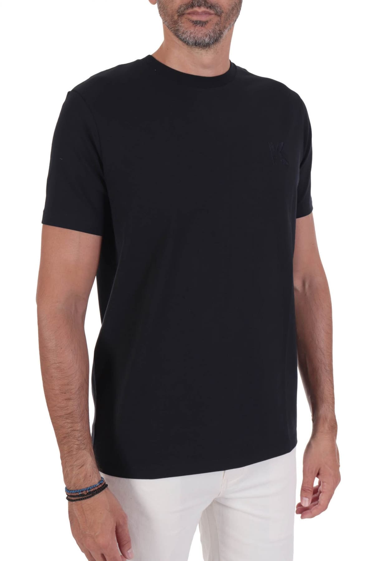 KARL LAGERFELD T-SHIRT CREW NECK LOGO ΜΠΛΕ