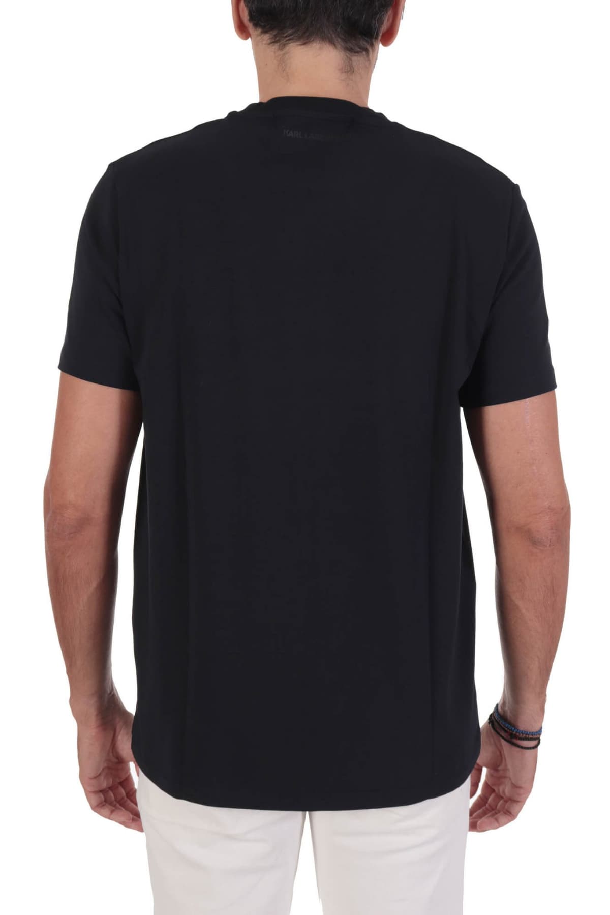 KARL LAGERFELD T-SHIRT CREW NECK LOGO ΜΠΛΕ