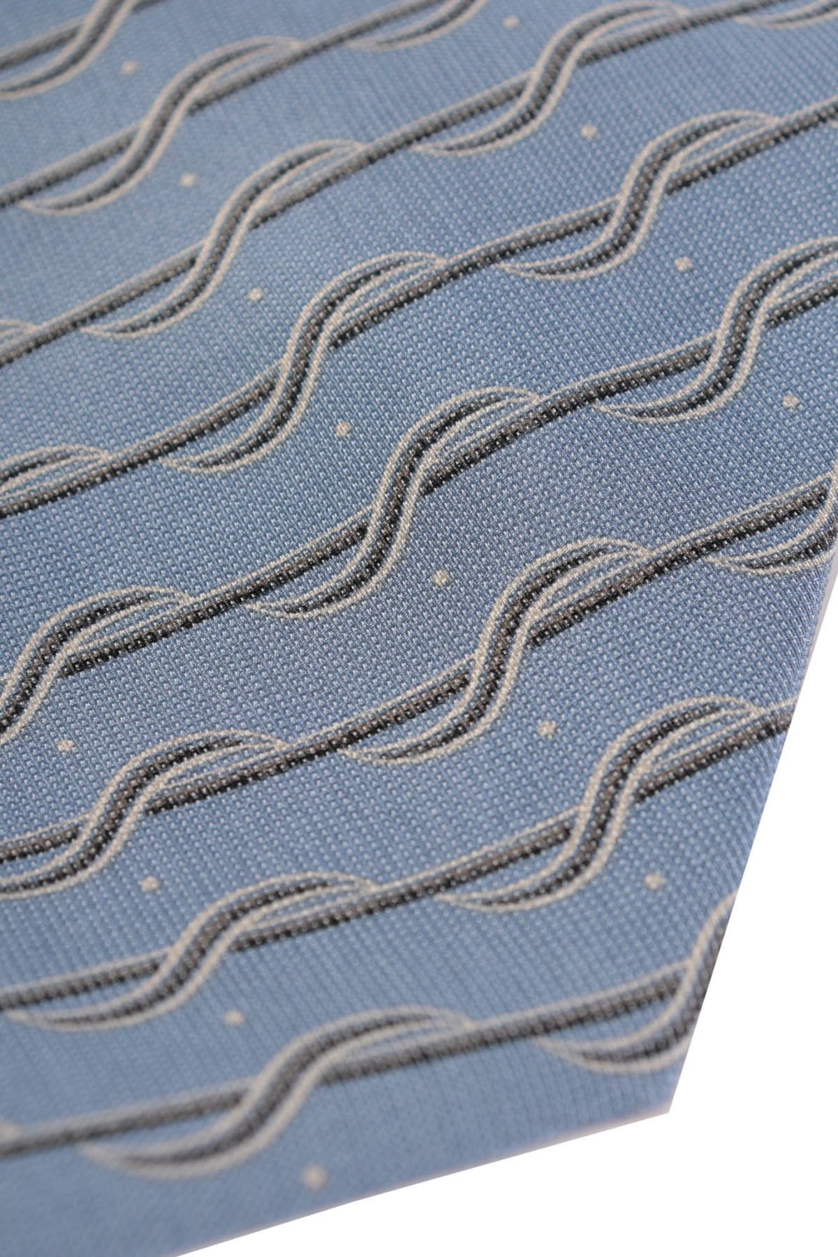 ARMANI COLLEZIONI ΓΡΑΒΑΤΑ 9,5CM ΡΙΓΕ ΠΟΥΑ ΜΠΛΕ