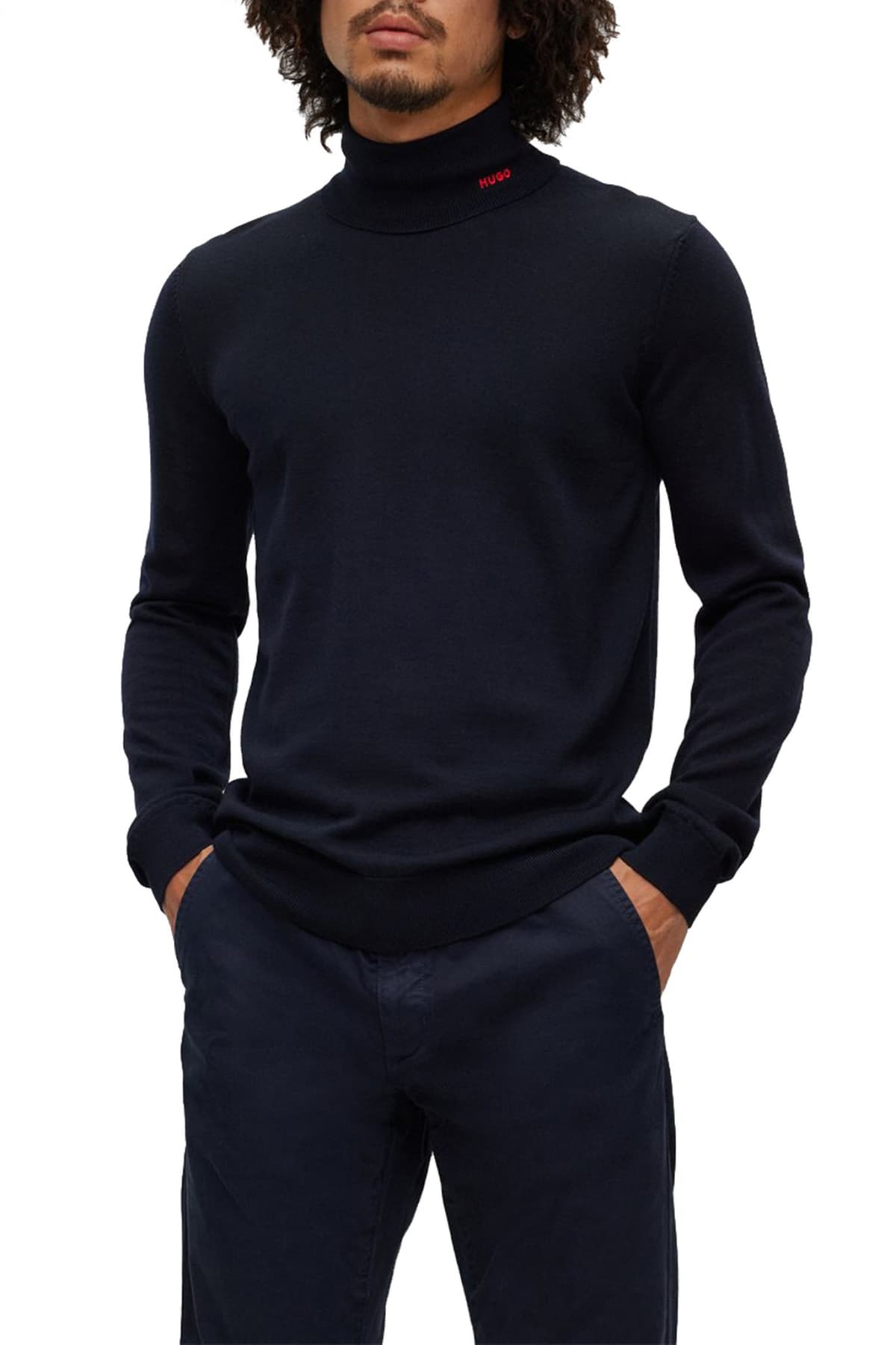 HUGO ΠΛΕΚΤΟ TURTLENECK SAN THOMAS-M ΜΠΛΕ