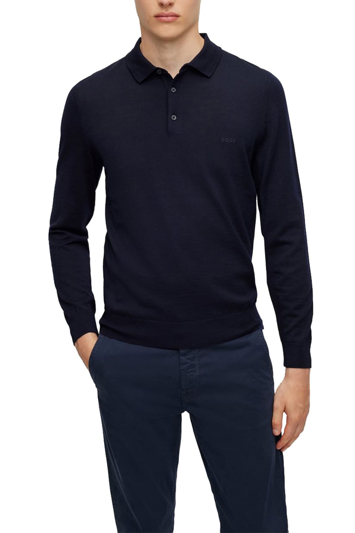 BOSS POLO ΠΛΕΚΤΟ BONO-L ΜΠΛΕ