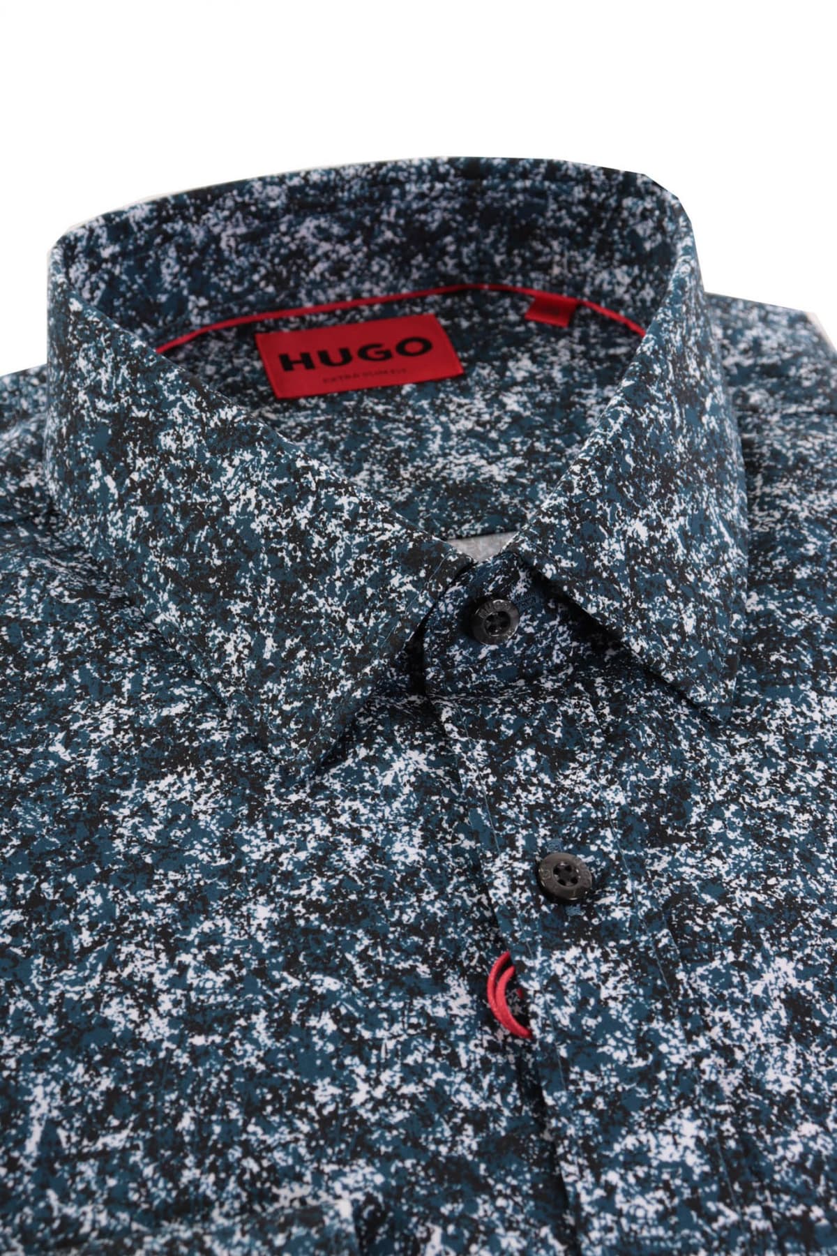 HUGO ΠΟΥΚΑΜΙΣΟ EXTRA SLIM FIT FLORAL ELISHA02 ΜΠΛΕ