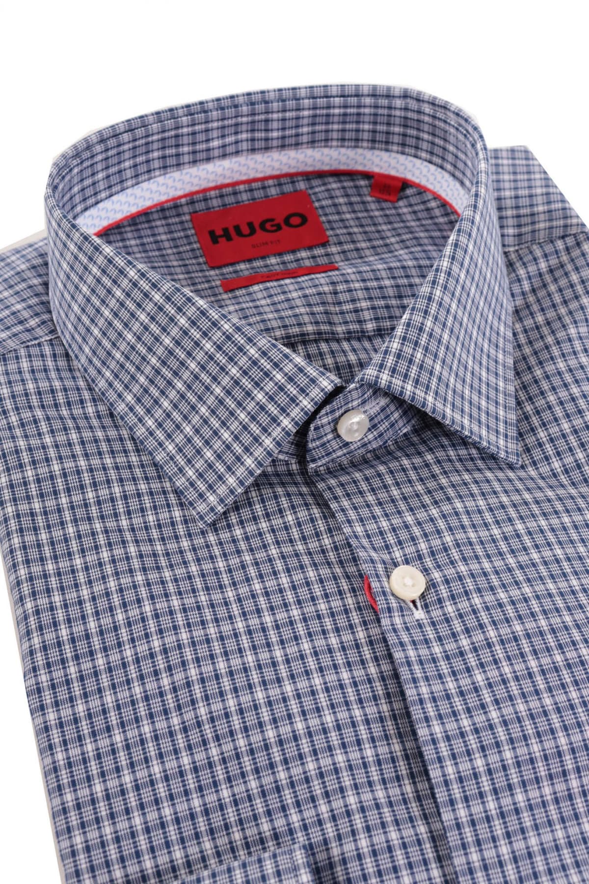 HUGO ΠΟΥΚΑΜΙΣΟ ΚΑΡΩ EASY IRON KOEY ΜΠΛΕ