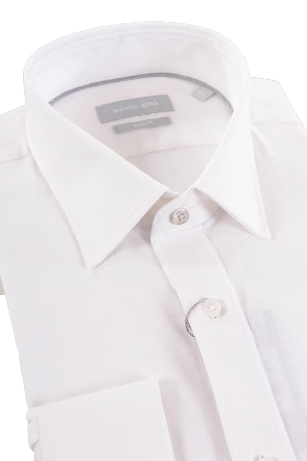 MICHAEL KORS ΠΟΥΚΑΜΙΣΟ ENGINEERED LOGO SLIM FIT STRETCH ΛΕΥΚΟ