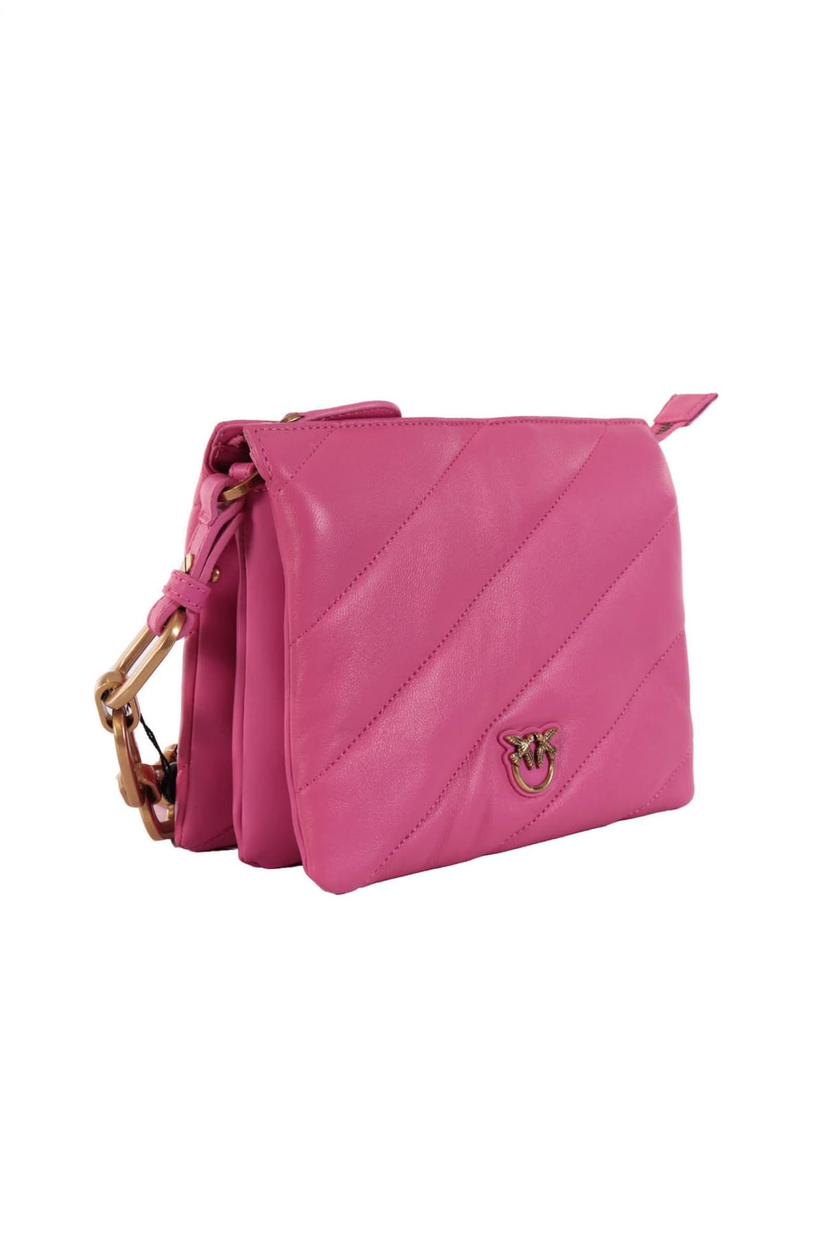 PINKO ΤΣΑΝΤΑ ΩΜΟΥ TWINS MINI MAXI QUILT 1CL LOGO ΦΟΥΞΙΑ