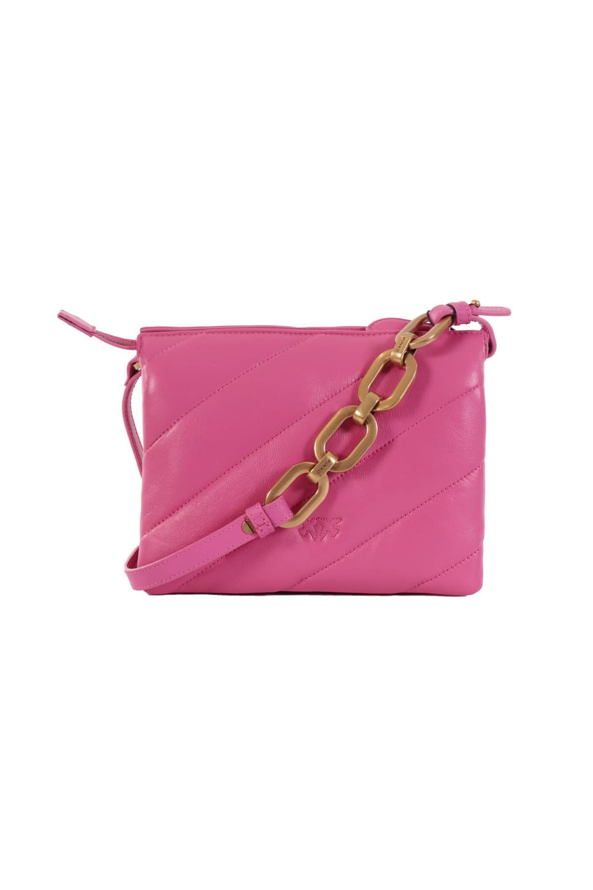 PINKO ΤΣΑΝΤΑ ΩΜΟΥ TWINS MINI MAXI QUILT 1CL LOGO ΦΟΥΞΙΑ