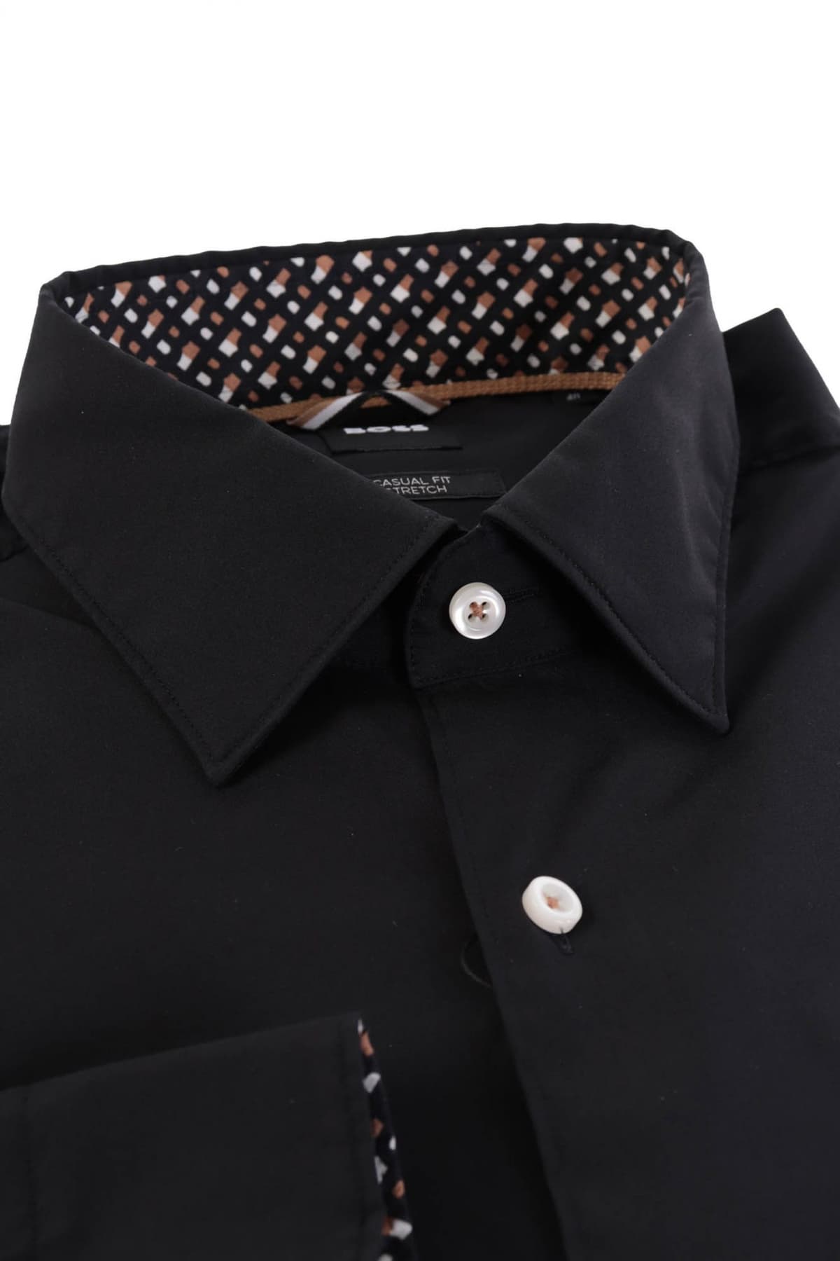 BOSS ΠΟΥΚΑΜΙΣΟ CASUAL FIT STRETCH C-HAL-KENT-C3-223 ΜΑΥΡΟ