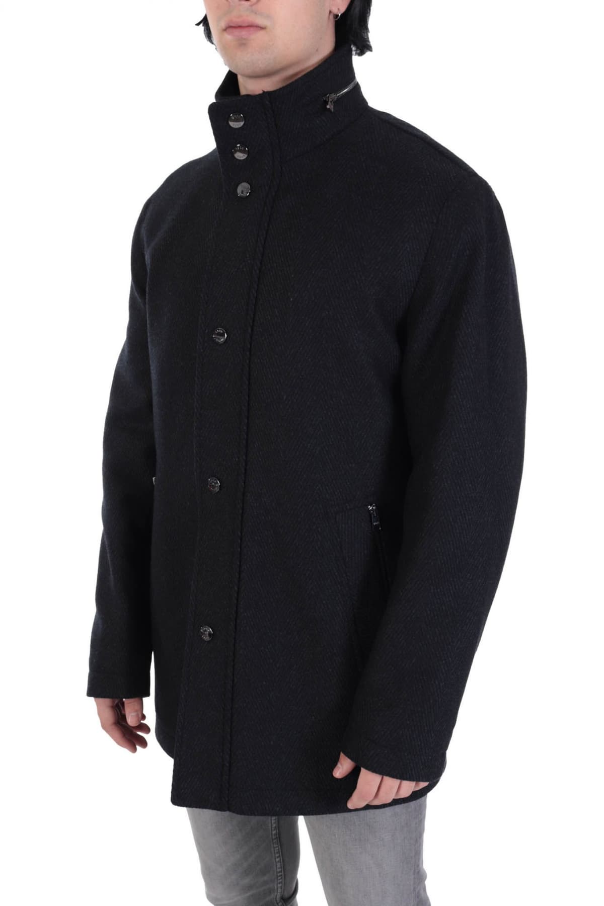 BOSS ΠΑΛΤΟ ΚΟΥΚΟΥΛΑ ΨΑΡΟΚΟΚΚΑΛΟ H-CAMRON-224 ΑΝΘΡΑΚΙ