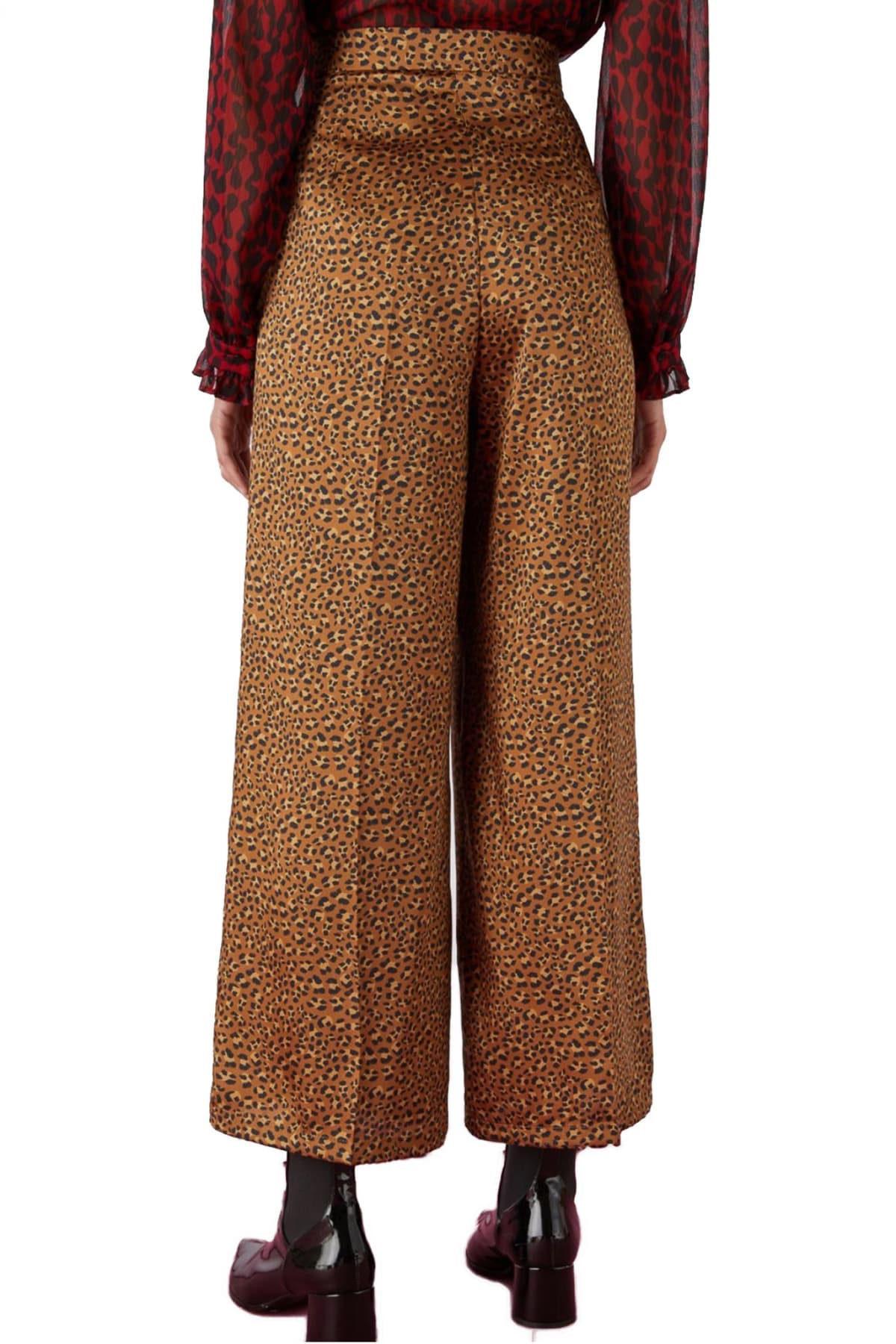 MARELLA EMME ΠΑΝΤΕΛΟΝA SAPONE CROP ANIMAL PRINT ΚΑΦΕ