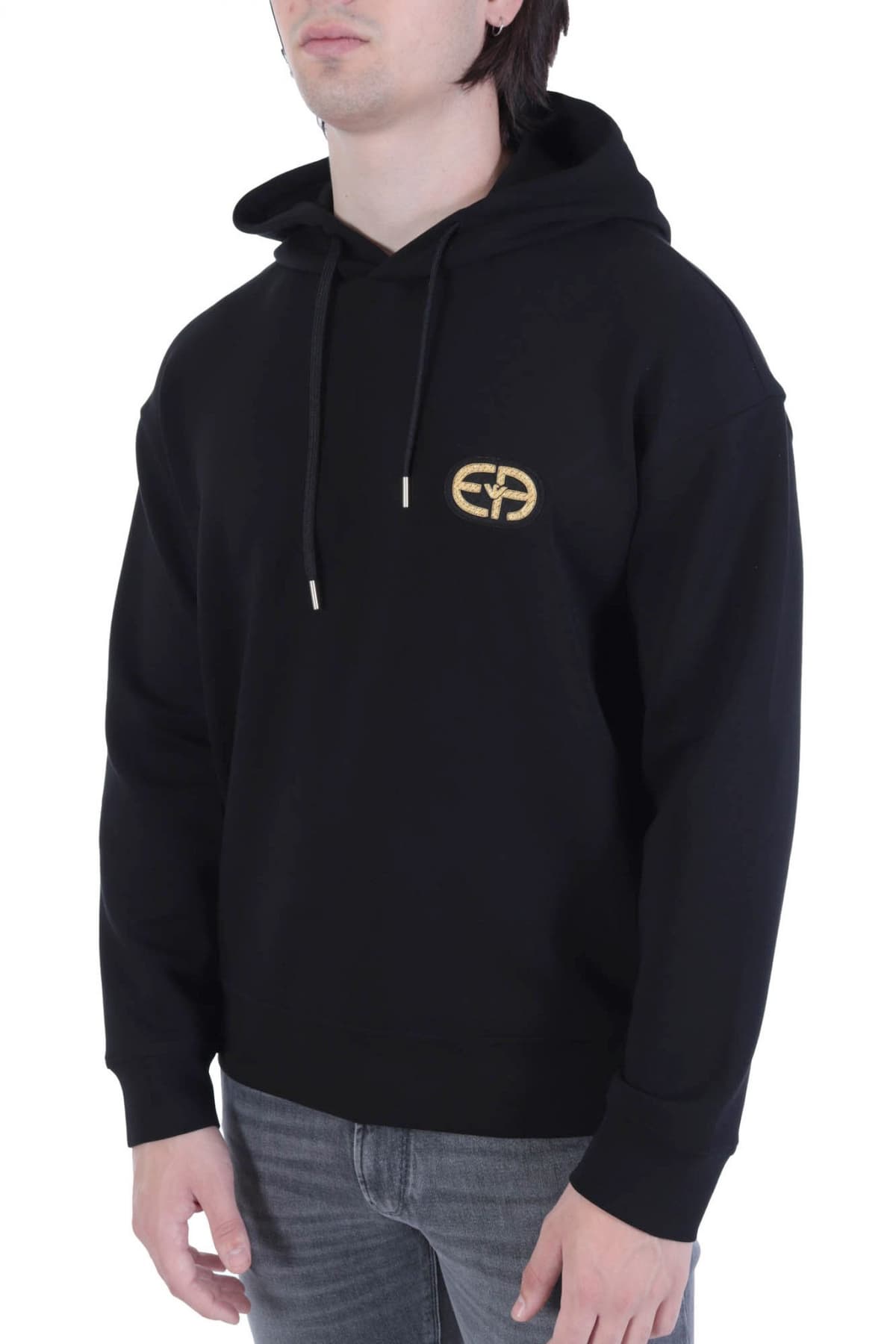 EMPORIO ARMANI ΦΟΥΤΕΡ HOODIE ΜΑΥΡΟ-ΧΡΥΣΟ