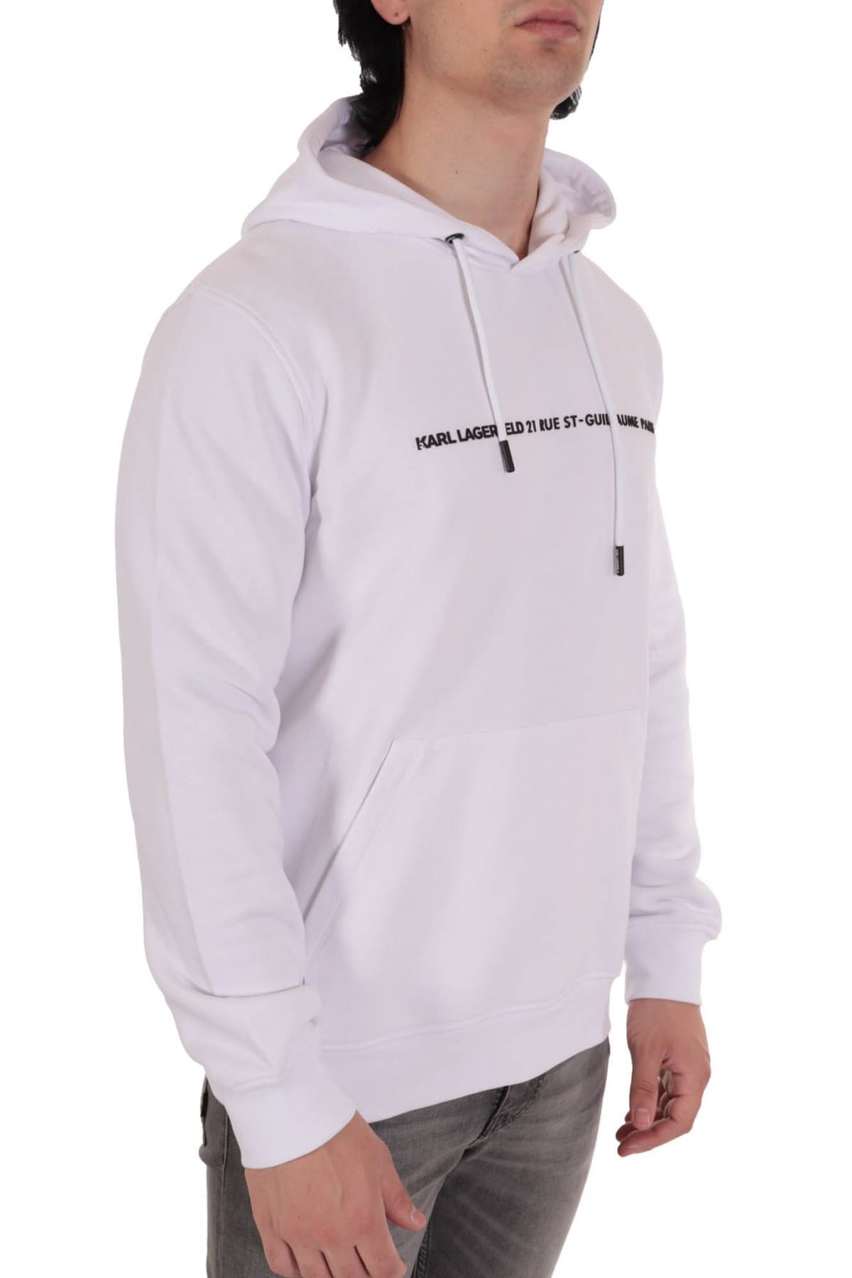 KARL LAGERFELD ΦΟΥΤΕΡ HOODIE LOGO 21 RUE ST-GUILLAUME ΛΕΥΚΟ