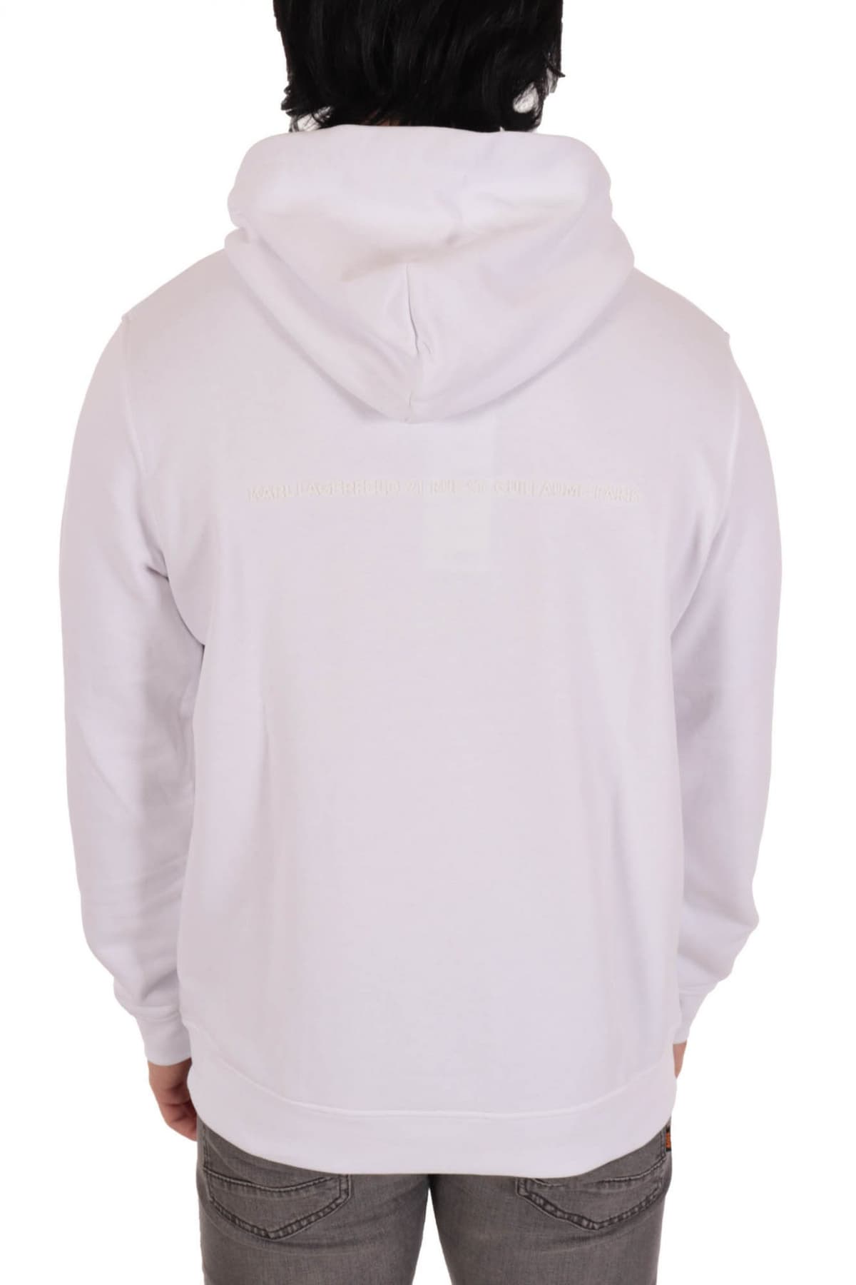 KARL LAGERFELD ΦΟΥΤΕΡ HOODIE LOGO 21 RUE ST-GUILLAUME ΛΕΥΚΟ