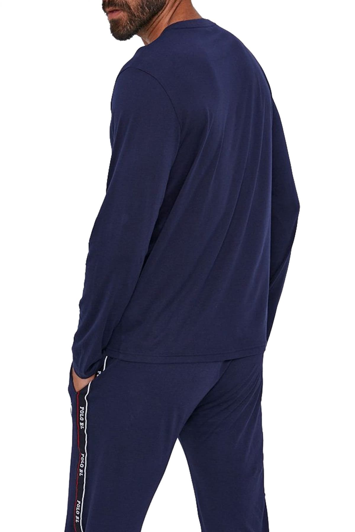 RALPH LAUREN SLEEP TOP T-SHIRT LOGO ΜΠΛΕ