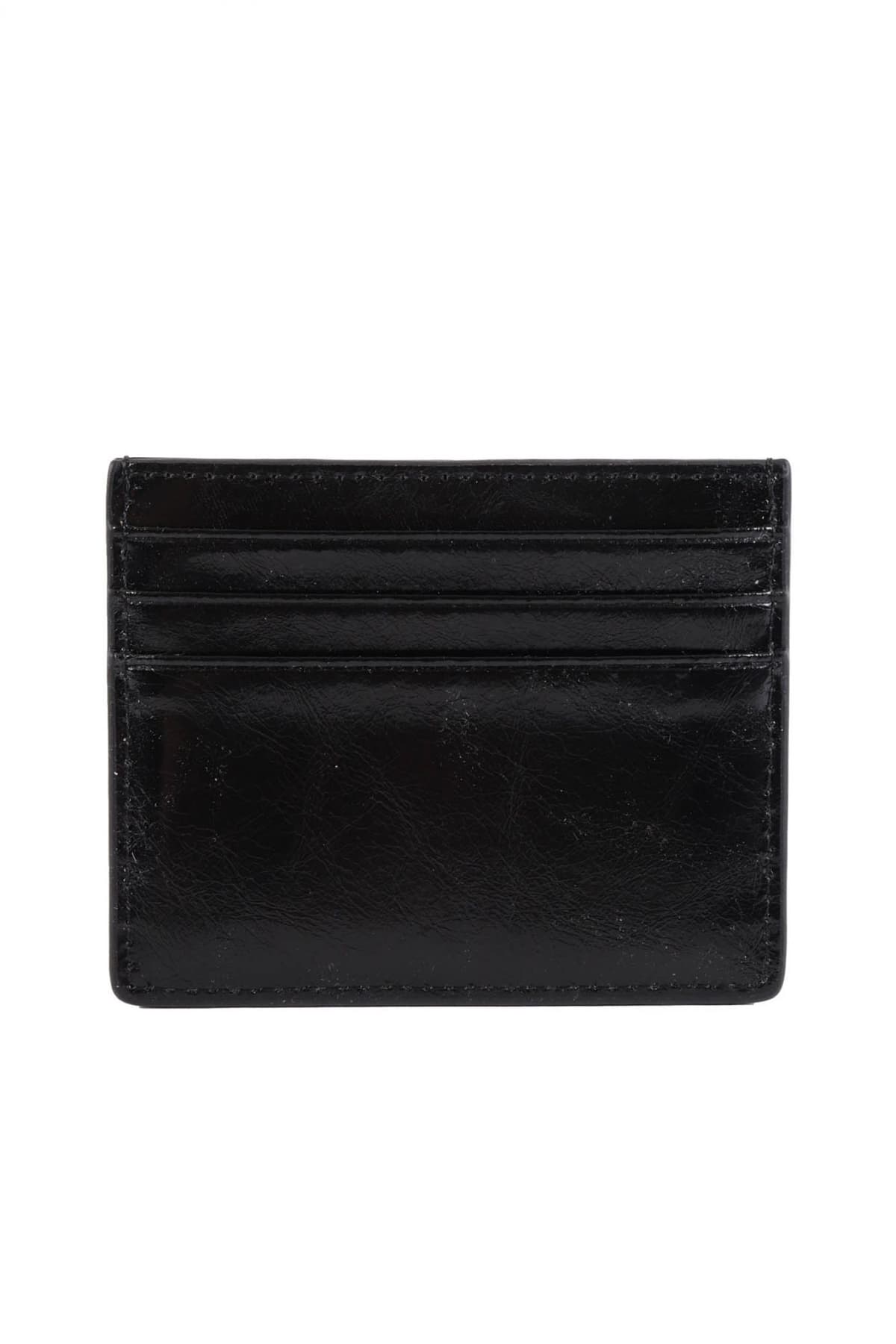 TRUSSARDI JEANS ΘΗΚΗ ΚΑΡΤΩΝ CRACKLE LEATHER ΜΑΥΡΟ