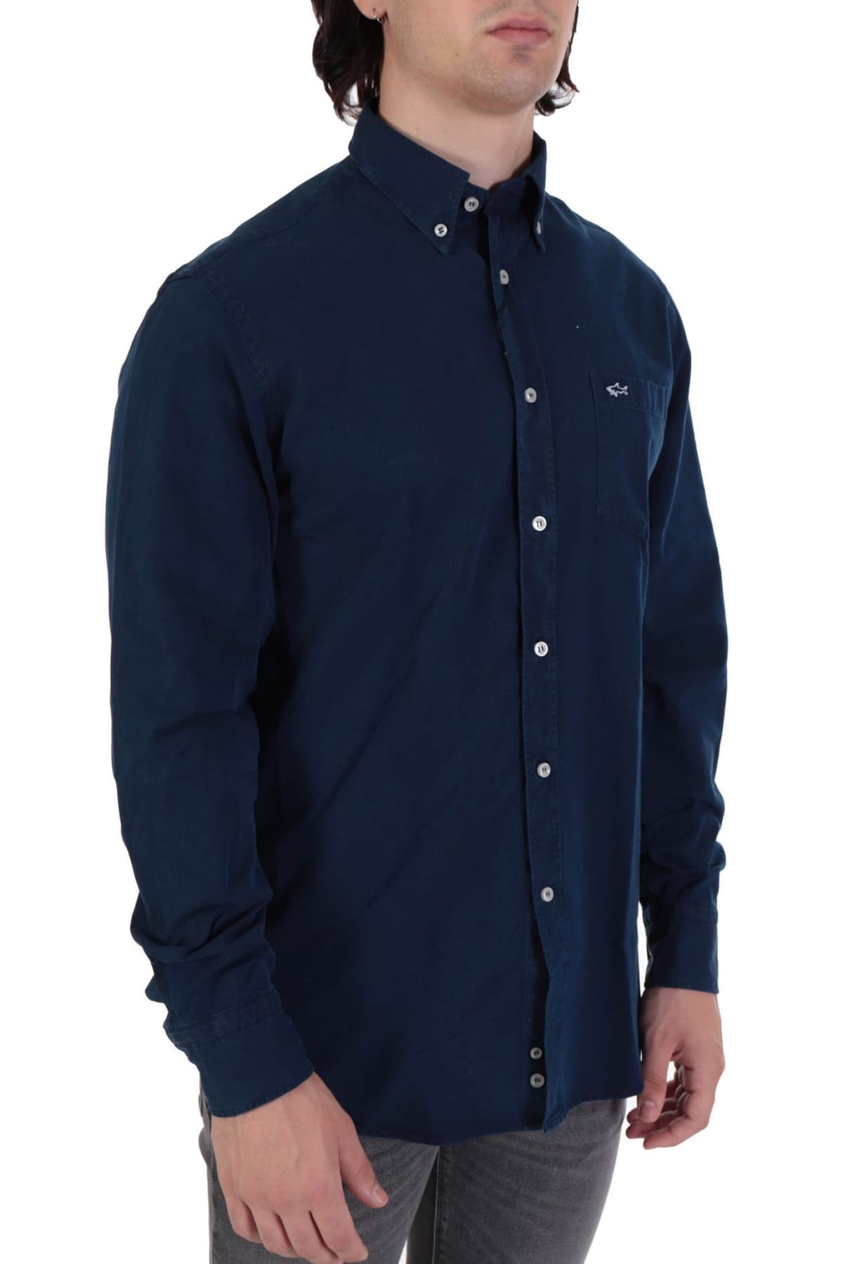 PAUL&SHARK ΠΟΥΚΑΜΙΣΟ BUTTON DOWN JEANS ΜΠΛΕ