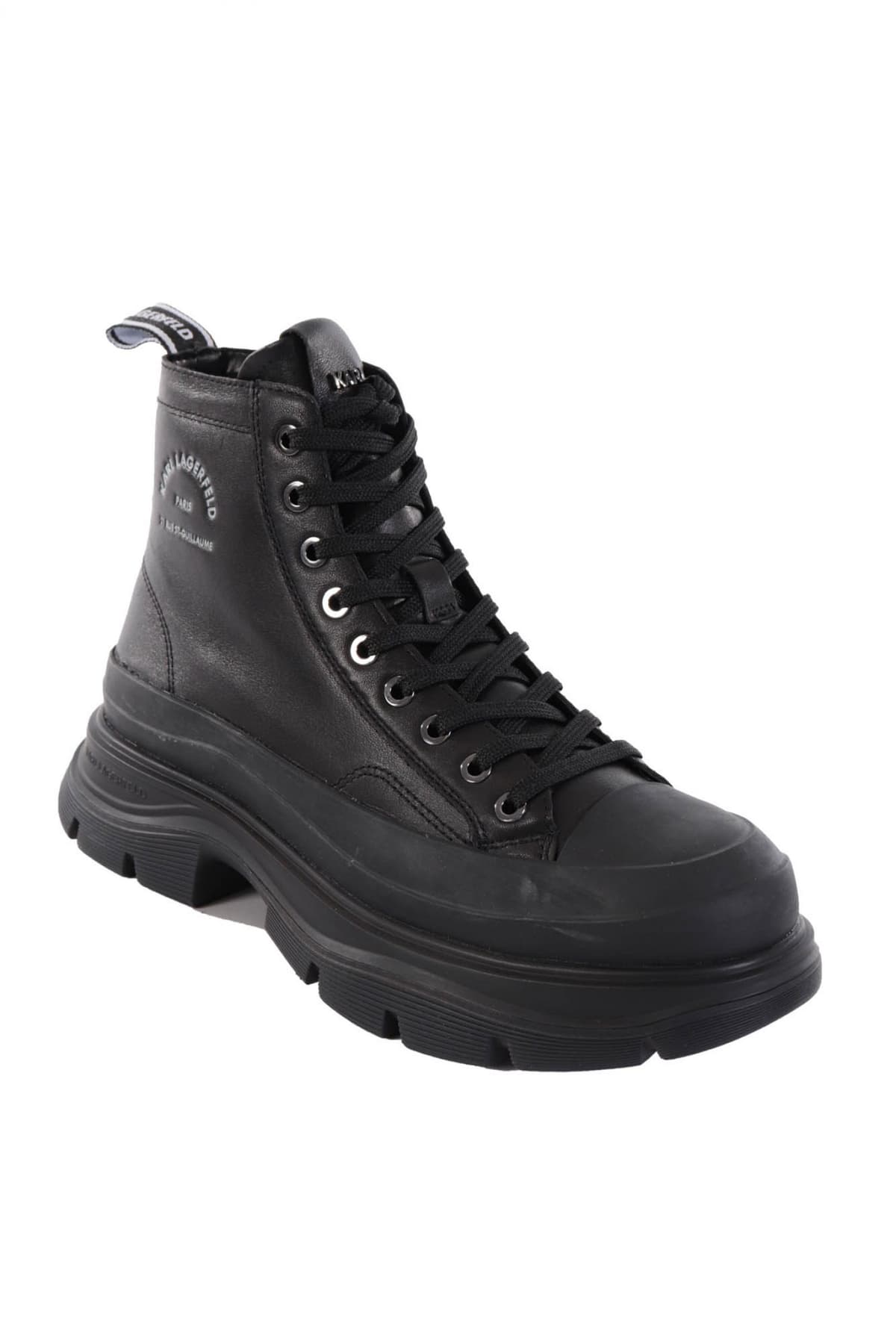 KARL LAGERFELD ΠΑΠΟΥΤΣΙΑ ΜΠΟΤΑΚΙ LUNAR MAISON MID LACE ΜΑΥΡΟ