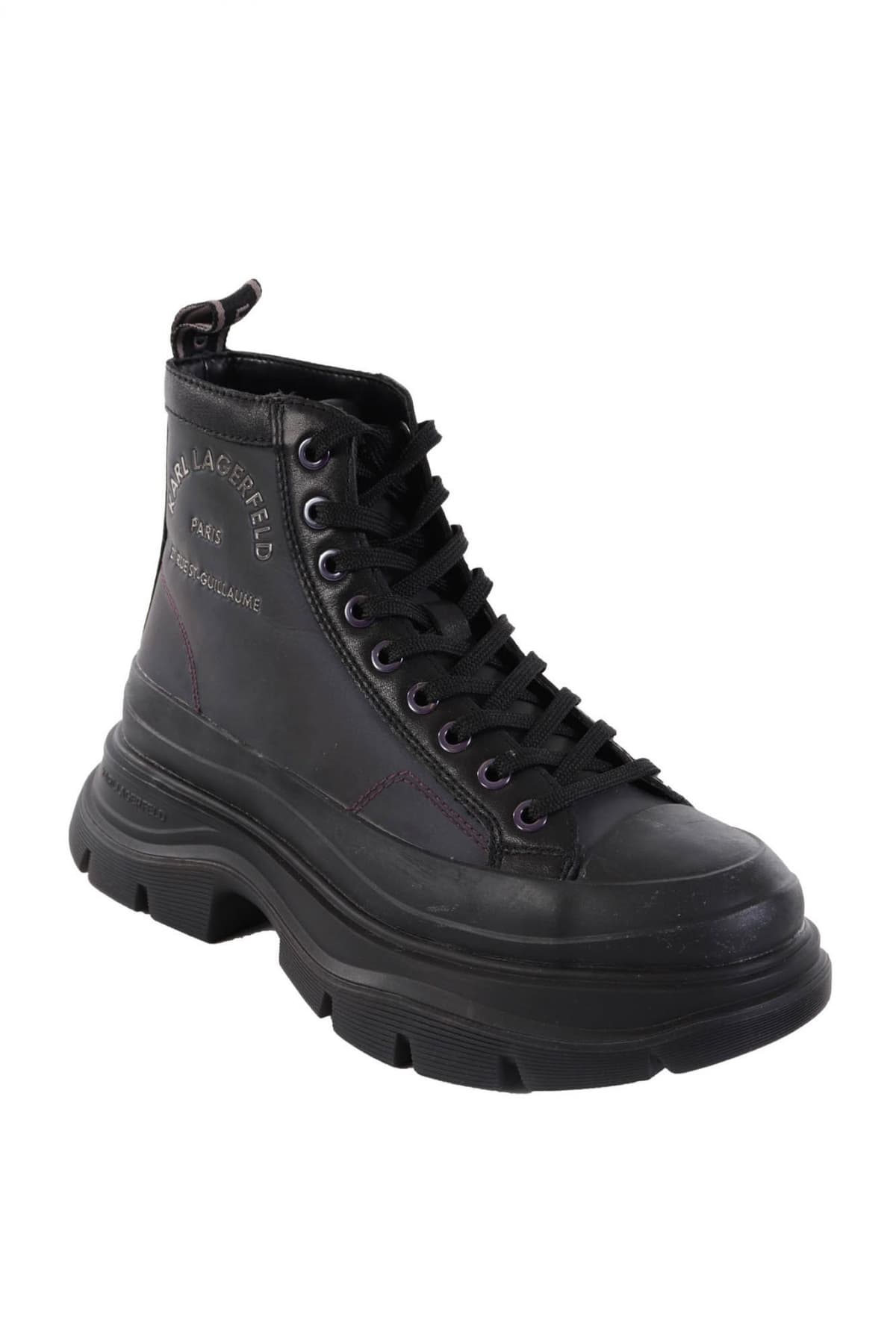 KARL LAGERFELD ΠΑΠΟΥΤΣΙΑ ΜΠΟΤΑΚΙΑ LUNA MAISON KARL LACE BT LOGO ΜΑΥΡΟ